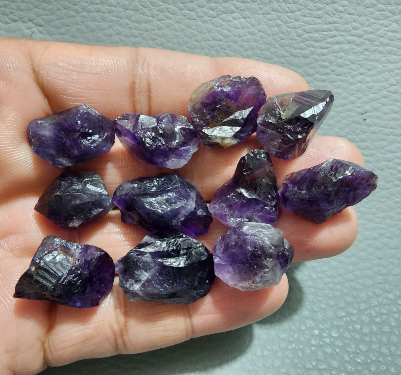 11 Pcs Fabulous Purple Amethyst Rough Gemstone Raw Size 17-22 MM Crystal Rough
