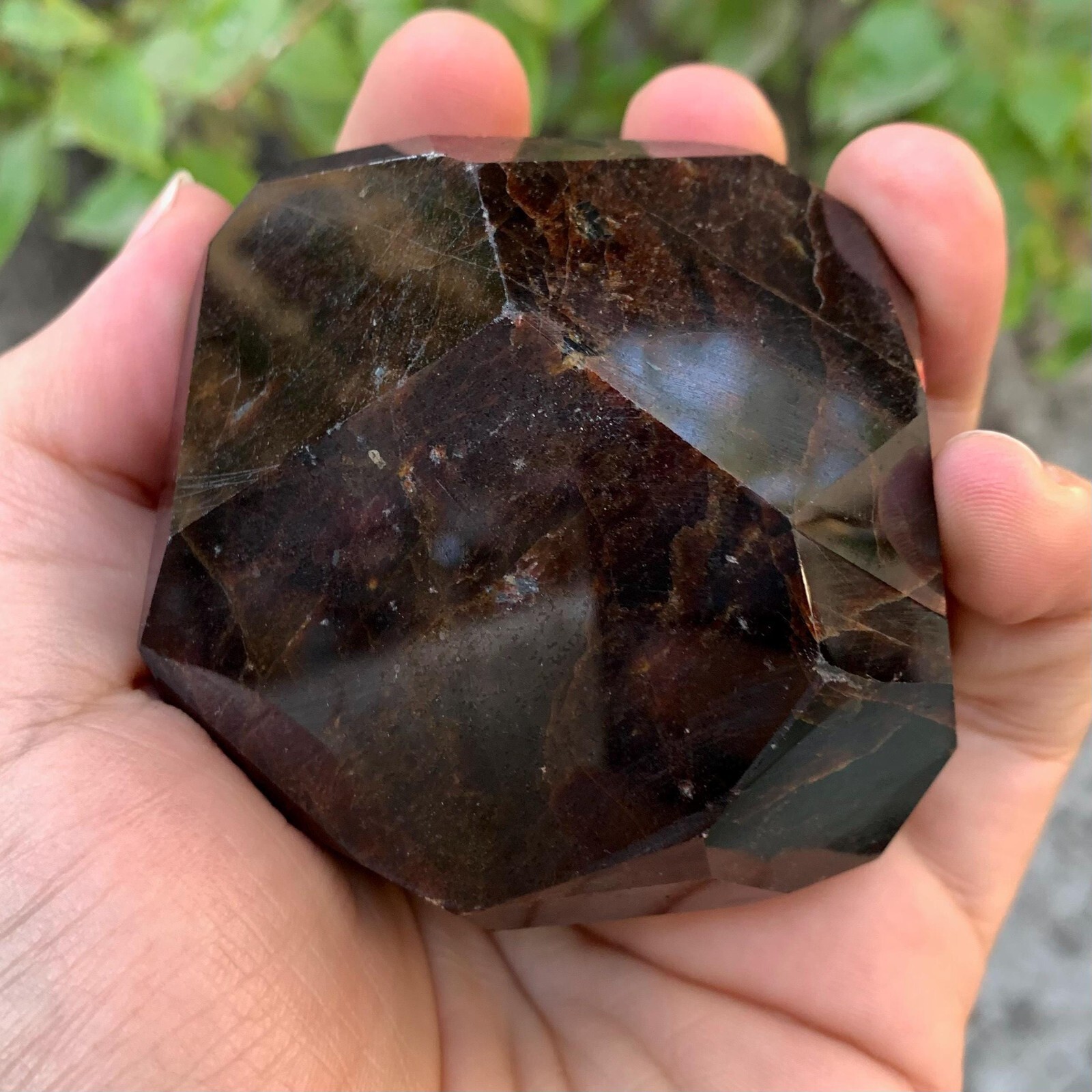 1.34 Lbs Large Lustrous Red Almandine Faceted Garnet, Faceted Red Garnet
