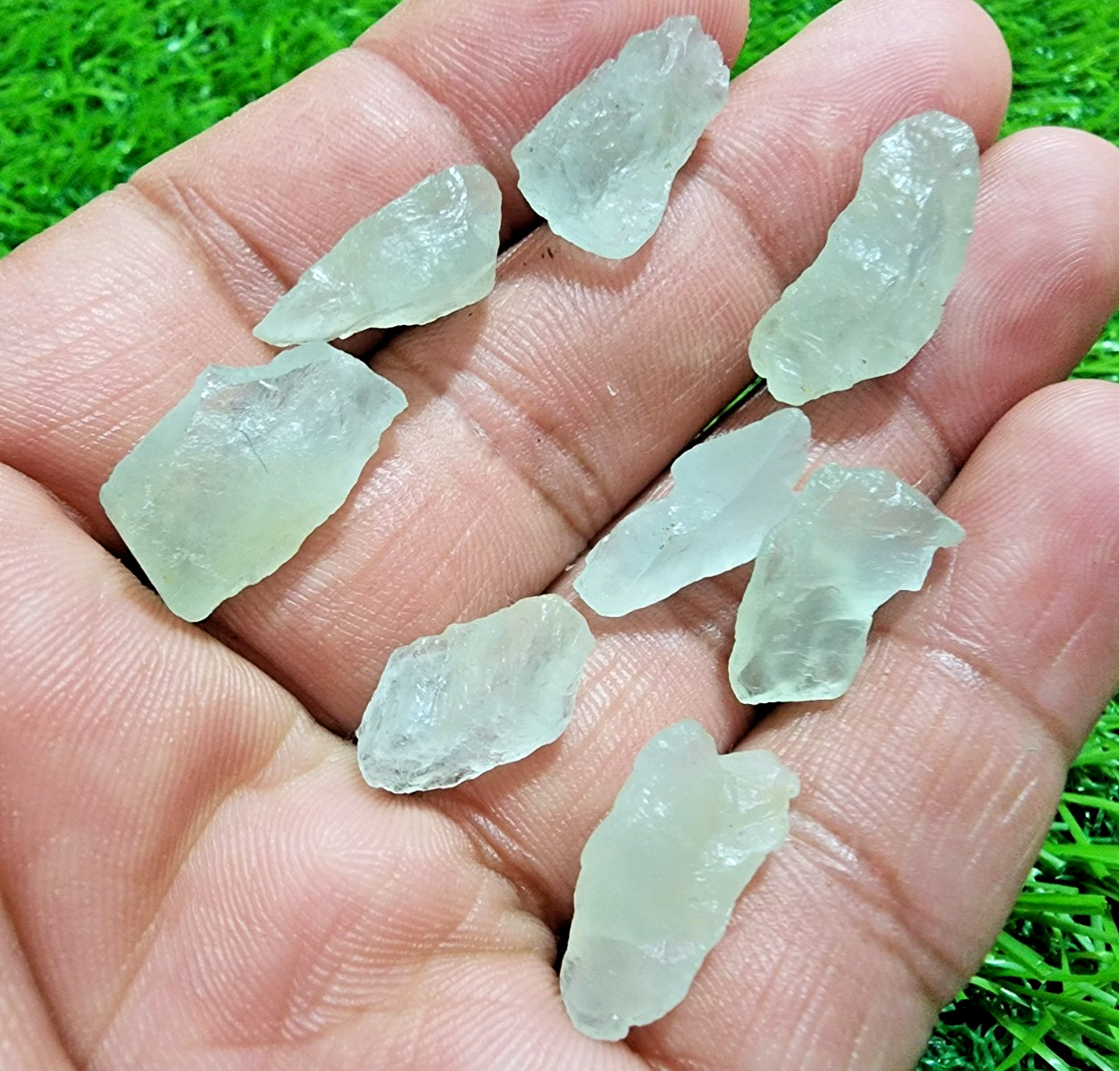 Amazing Blue Aquamarine Gemstone Rough 9Pcs Lot 16-19mm Aquamarine Raw Stones