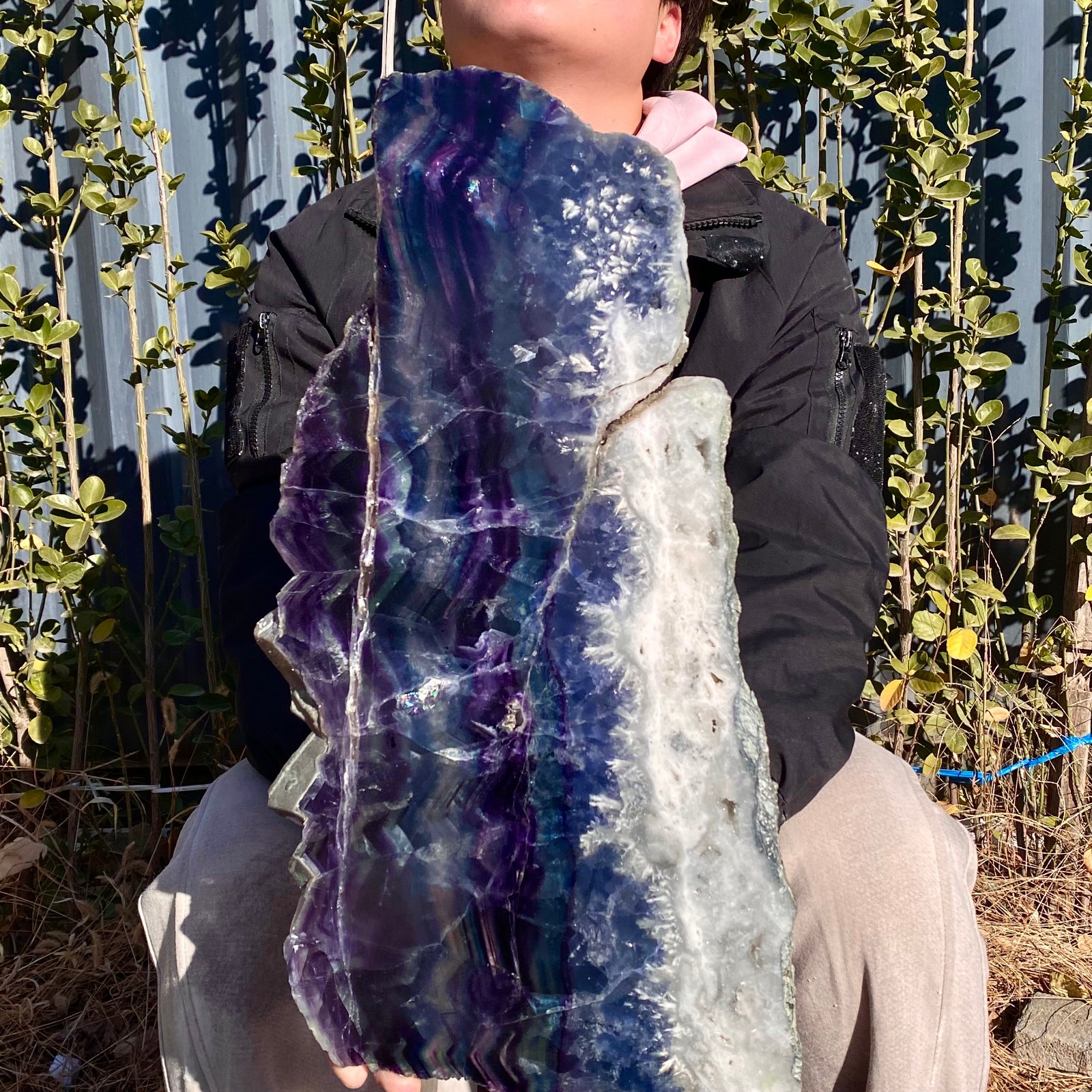 11.46LB Natural beautiful Rainbow Fluorite Crystal flake original stone specimen