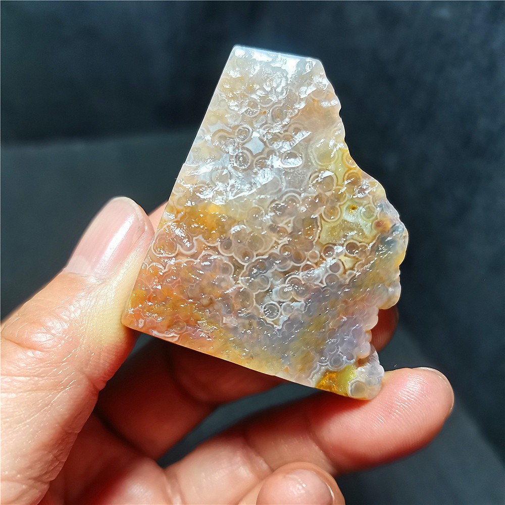 Rare 40G Natural Polished Orbicular Ocean Jasper 8th Vein Reiki Healing WYY3999