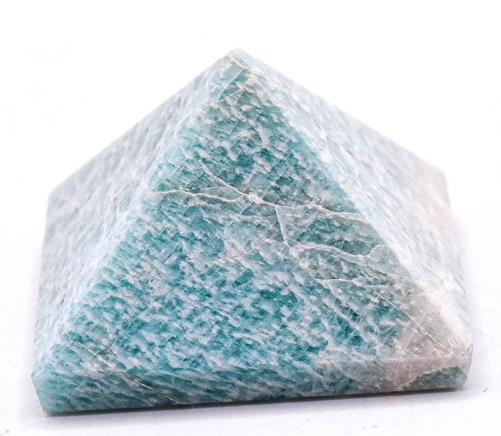 34mm Blue Green Teal Amazonite Pyramid Polished Natural Gemstone Mineral – India