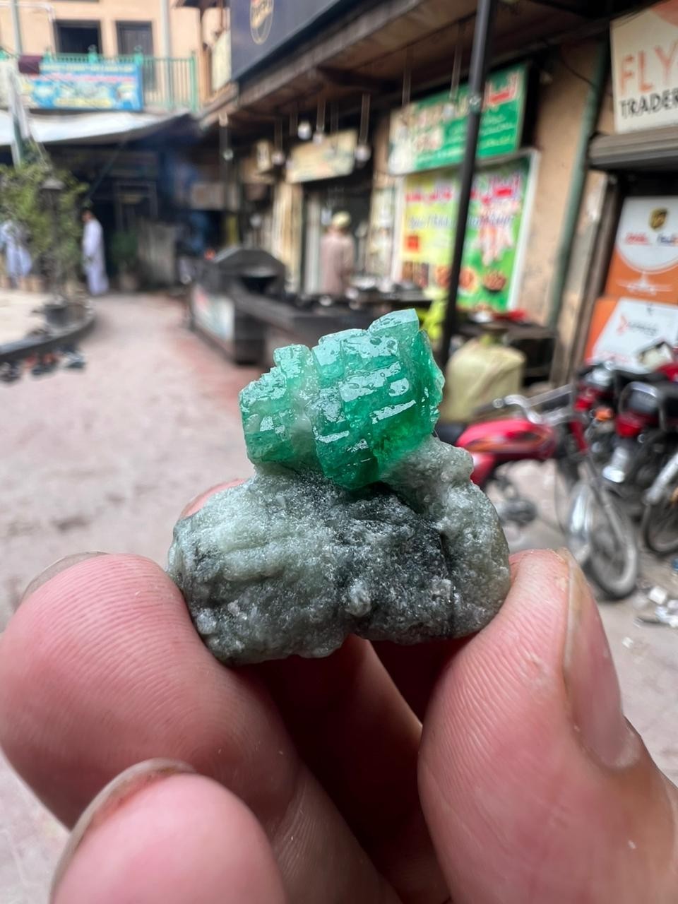 15Gm | Natural Emerald Crystal Bunch In Matrix Specimen l Swat, Pakistan.