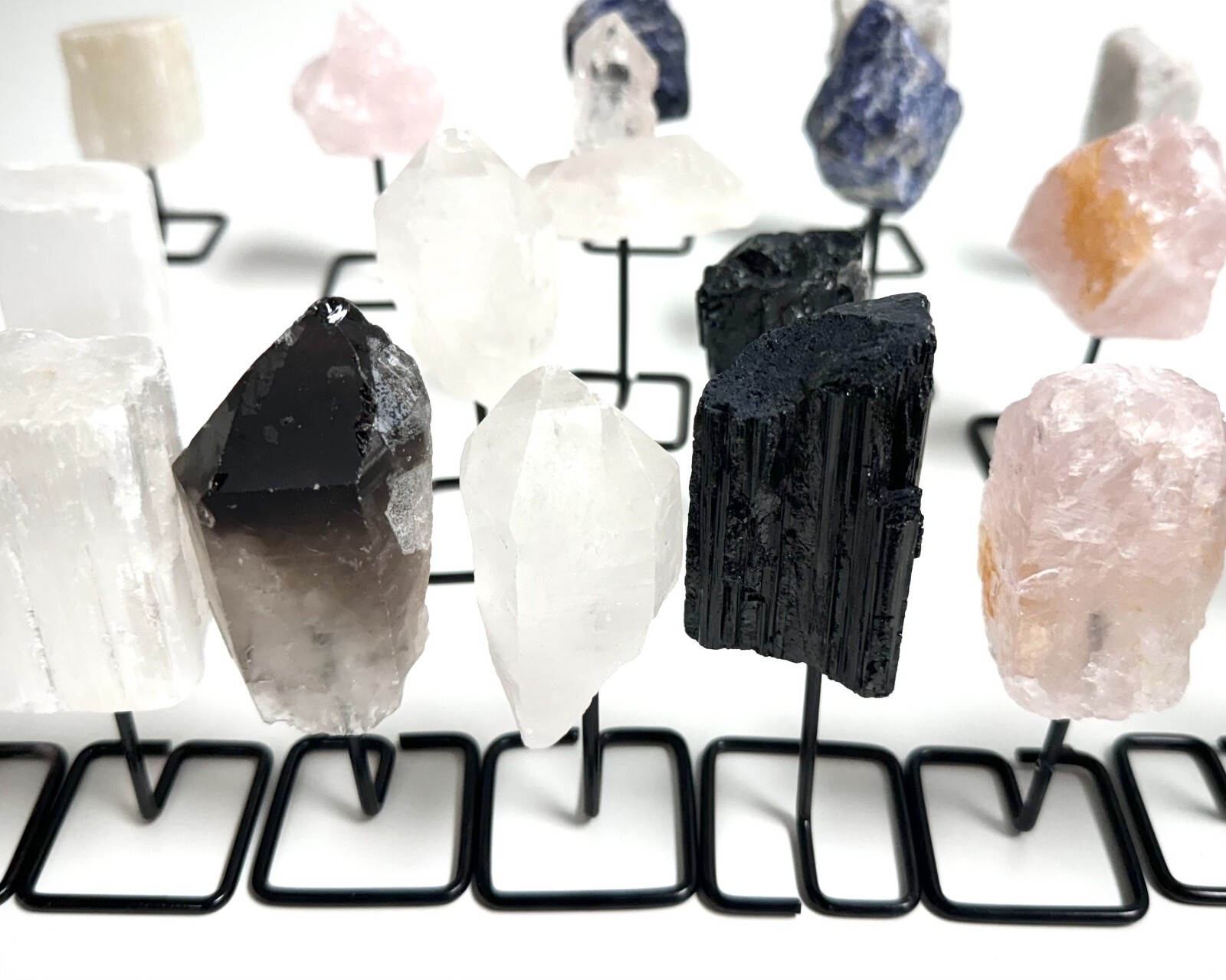 Natural Crystal On Metal Stands – Choose Gemstone (Home Protection Crystals)