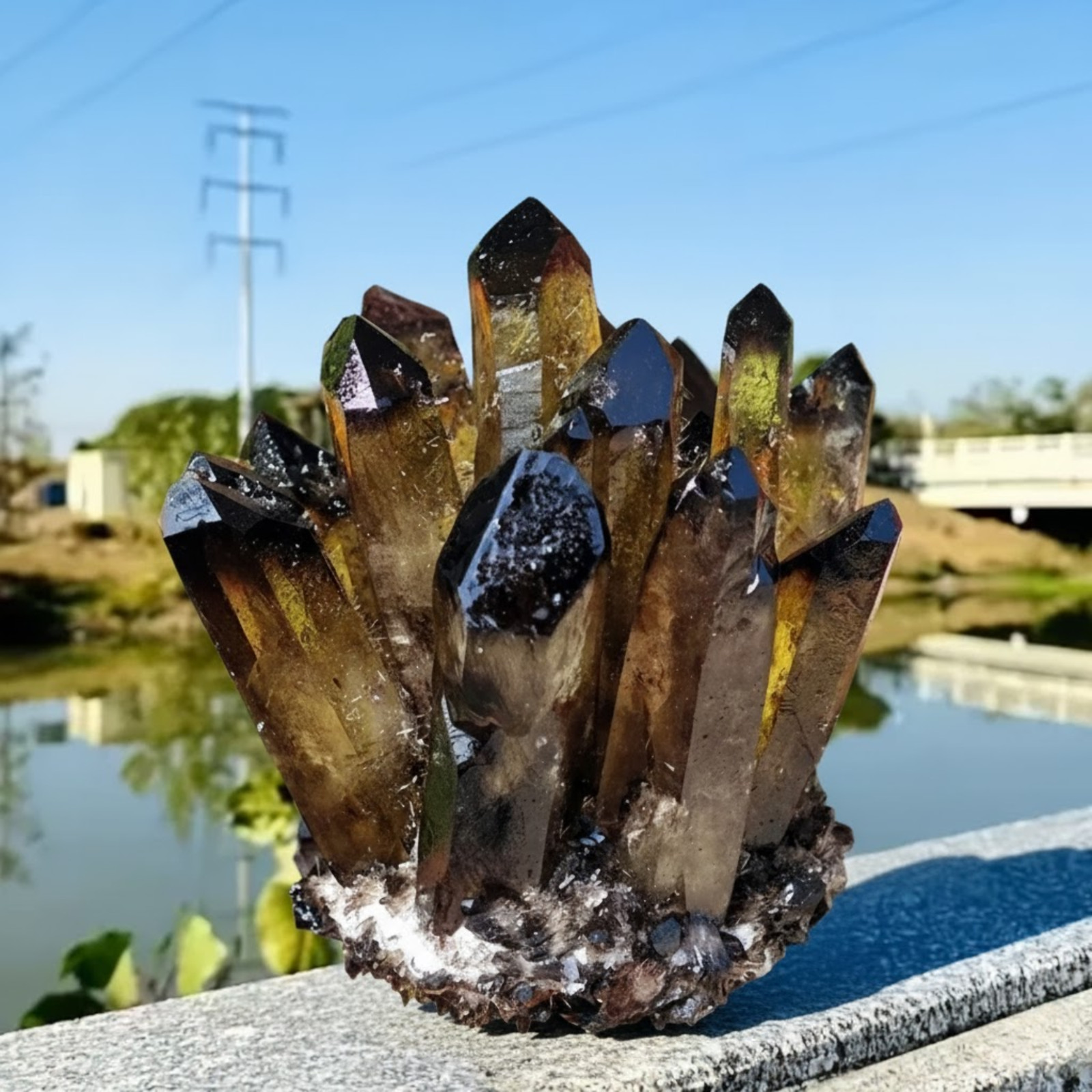 400g Natural Smoky Quartz Crystal Cluster Healing Reiki Stone Statement Piece