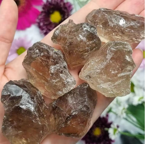 3PCS Raw Smoky Quartz Crystal Cluster | Grounding Stone for Anxiety Relief