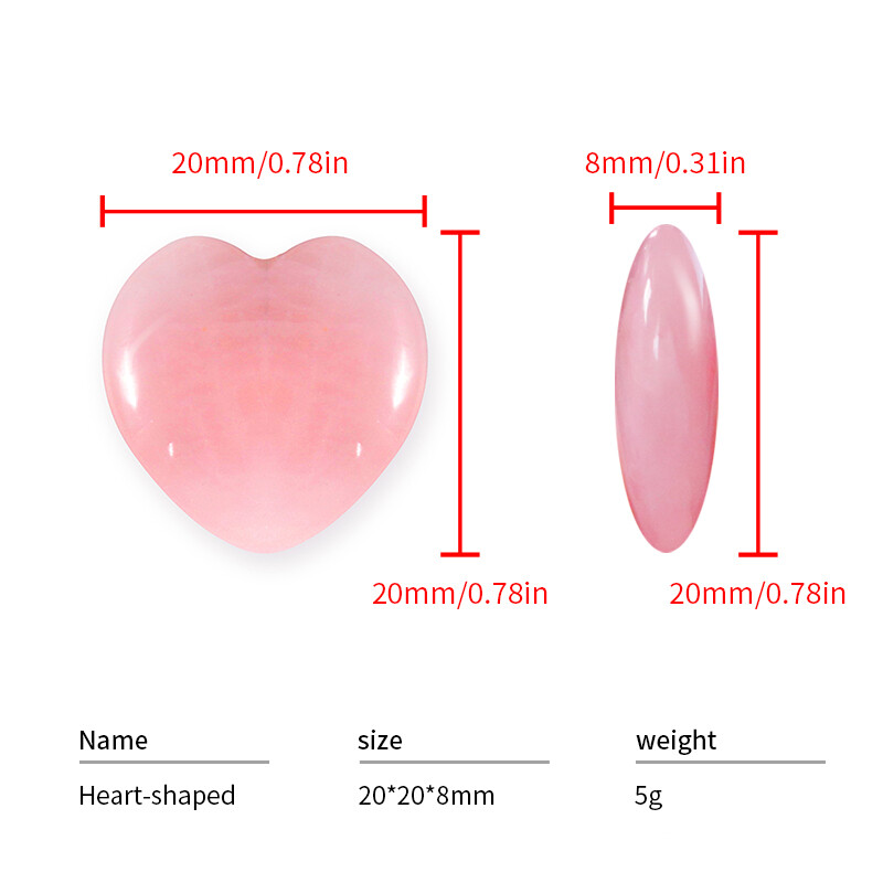 Wholesale 20mm Natural Stone Crystal Carved Heart Healing Love Gemstone