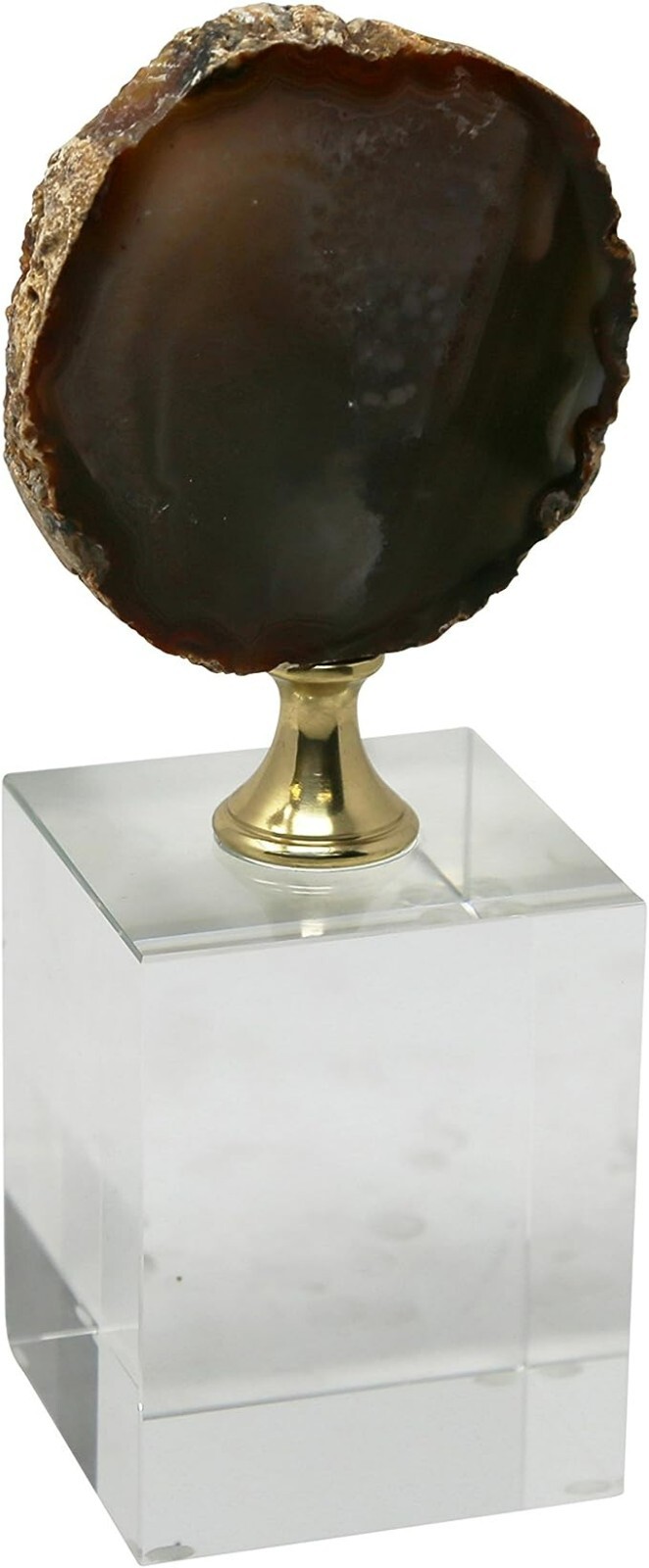 Sagebrook Home 12083-08 Agate Table Decor, Brown Stone/Crystal, 3 x 3 x 8.75 Inc