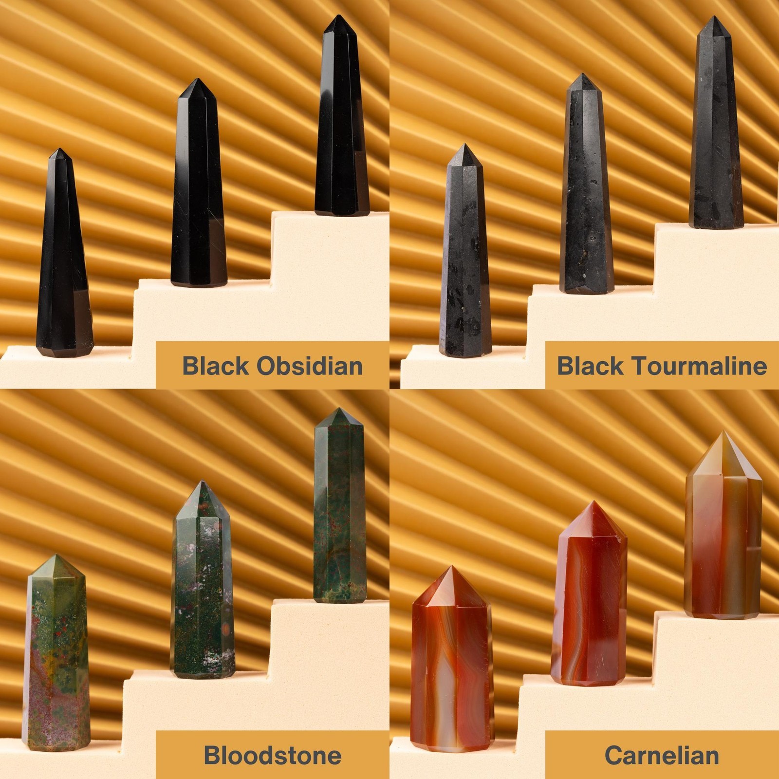 Obelisk Crystal Tower Point, Polished Healing Stone, Crystal Decor Gift, 38 Type