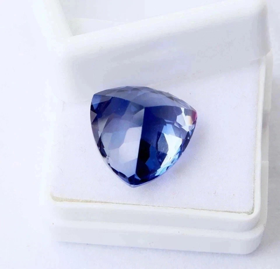 10 Ct+ EGL Certified Natural Blue Sapphire Trillion Cut Flawless Loose Gemstone