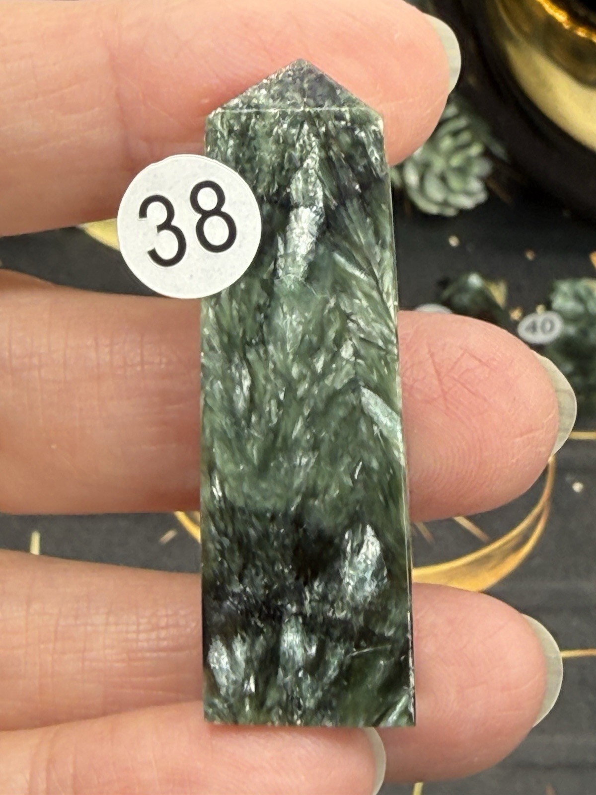 Natural Seraphinte Mini 4-sided points great patterns on these Free shipping