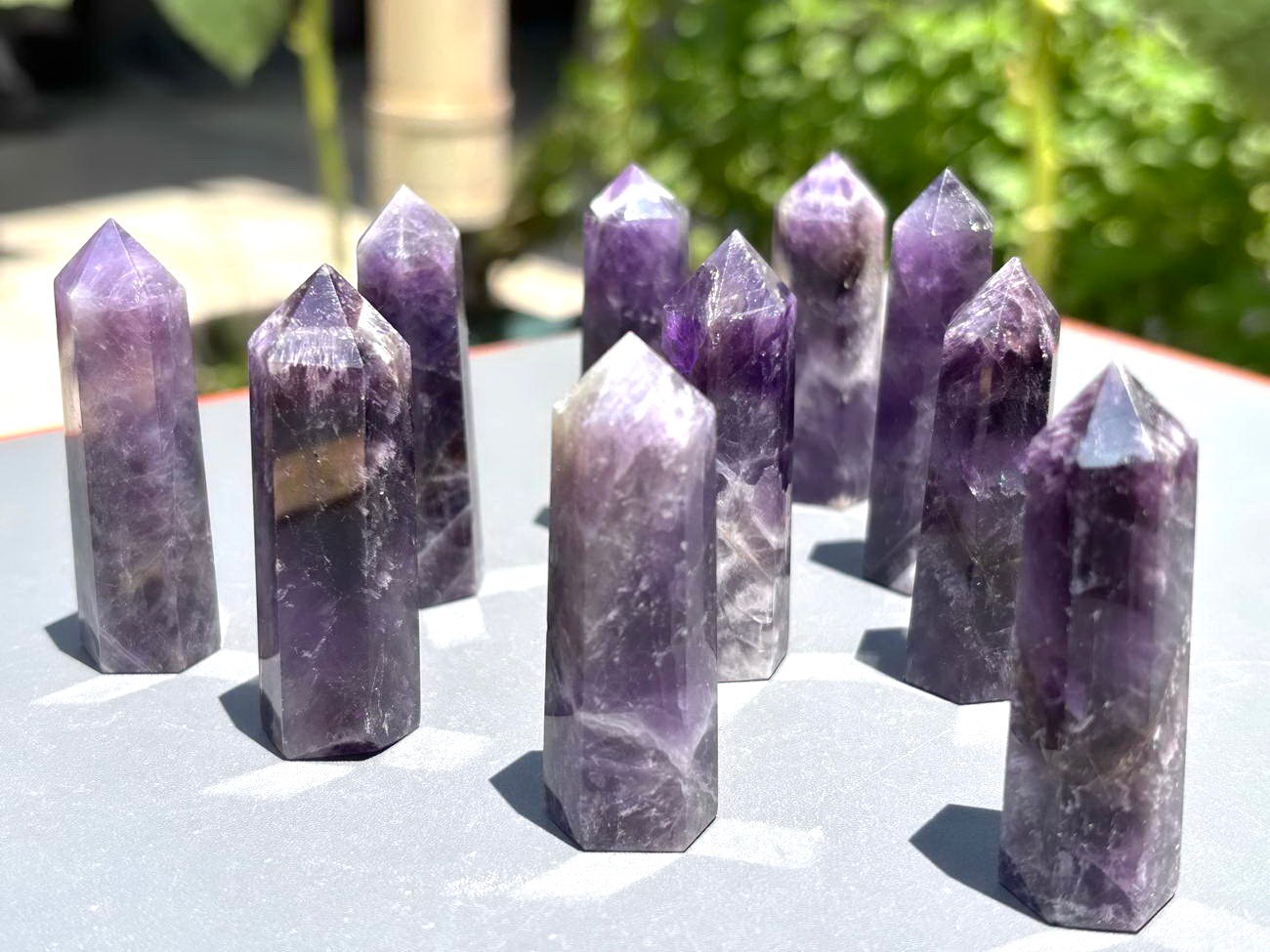 10pcs Lot 2”+ Amethyst Quartz Crystal Point Healing Wand Tower 50-60mm