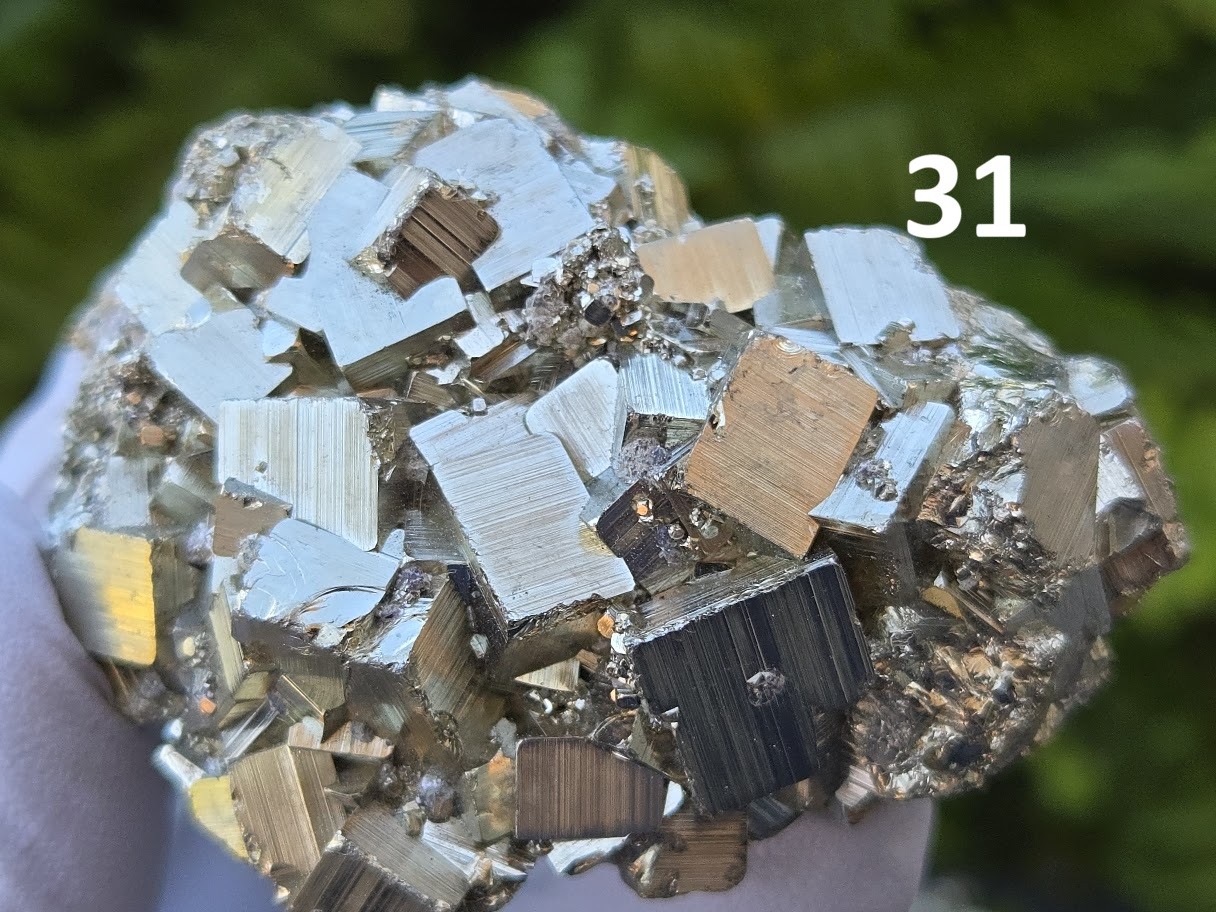PYRITE Clusters with High-Luster Well-Formed Crystal Rare Collection