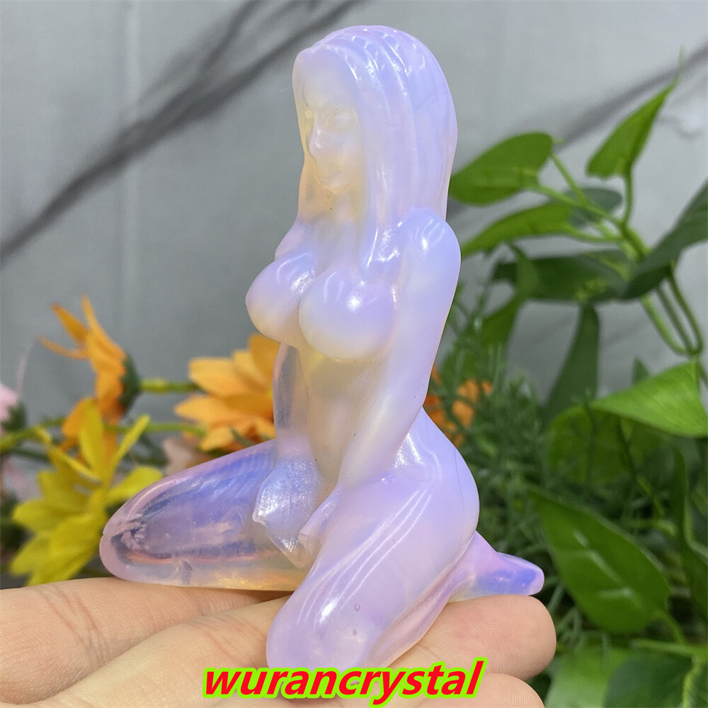 3″ Pink Opalite Quartz Goddess Skull Women model Hand Carved Crystal healing 1pc