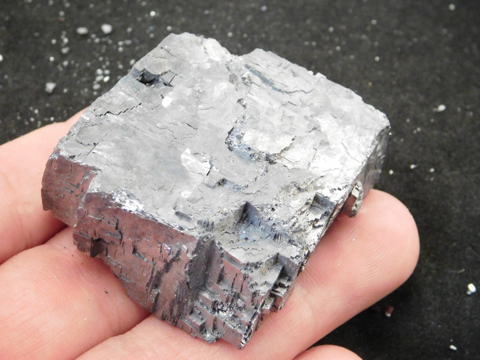 Larger! Super Heavy! Stepped GALENA Crystal CUBE 100% Natural Missouri 205gr