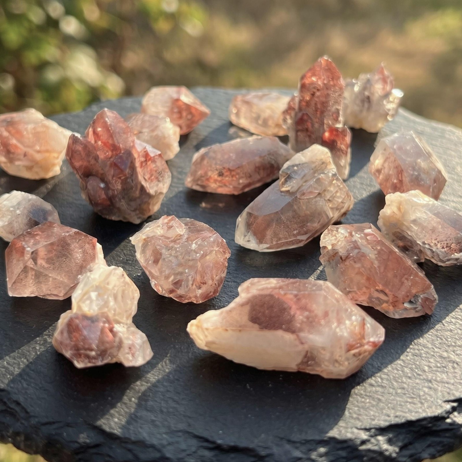 Red Hematoid Fire Quartz Crystal Points And Clusters Rough Raw Zimbabwe Mineral