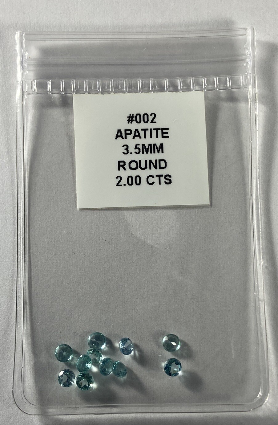 Pouch Of Apatite 3.5mm Round 2.00 CTS