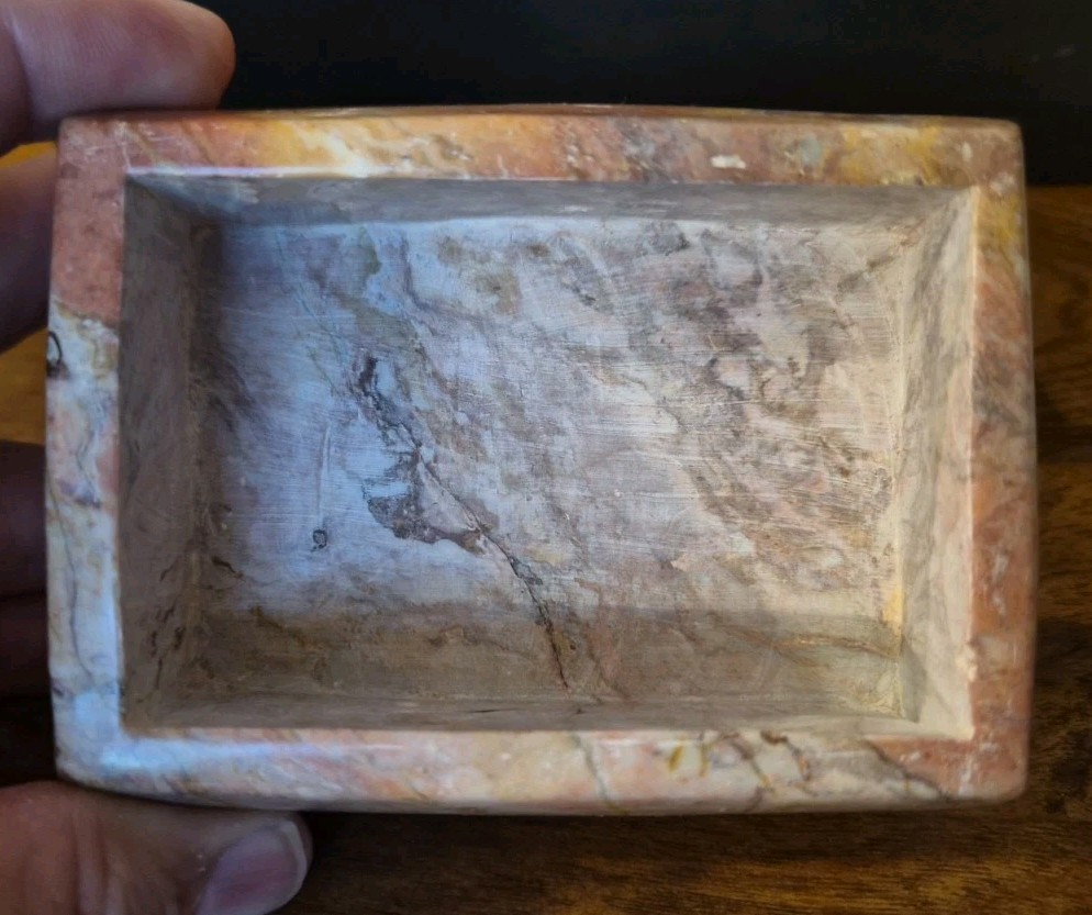 Denton Mine Fluorite Rectangular Carved Box 1.2 pounds Multi Colored Fluorite
