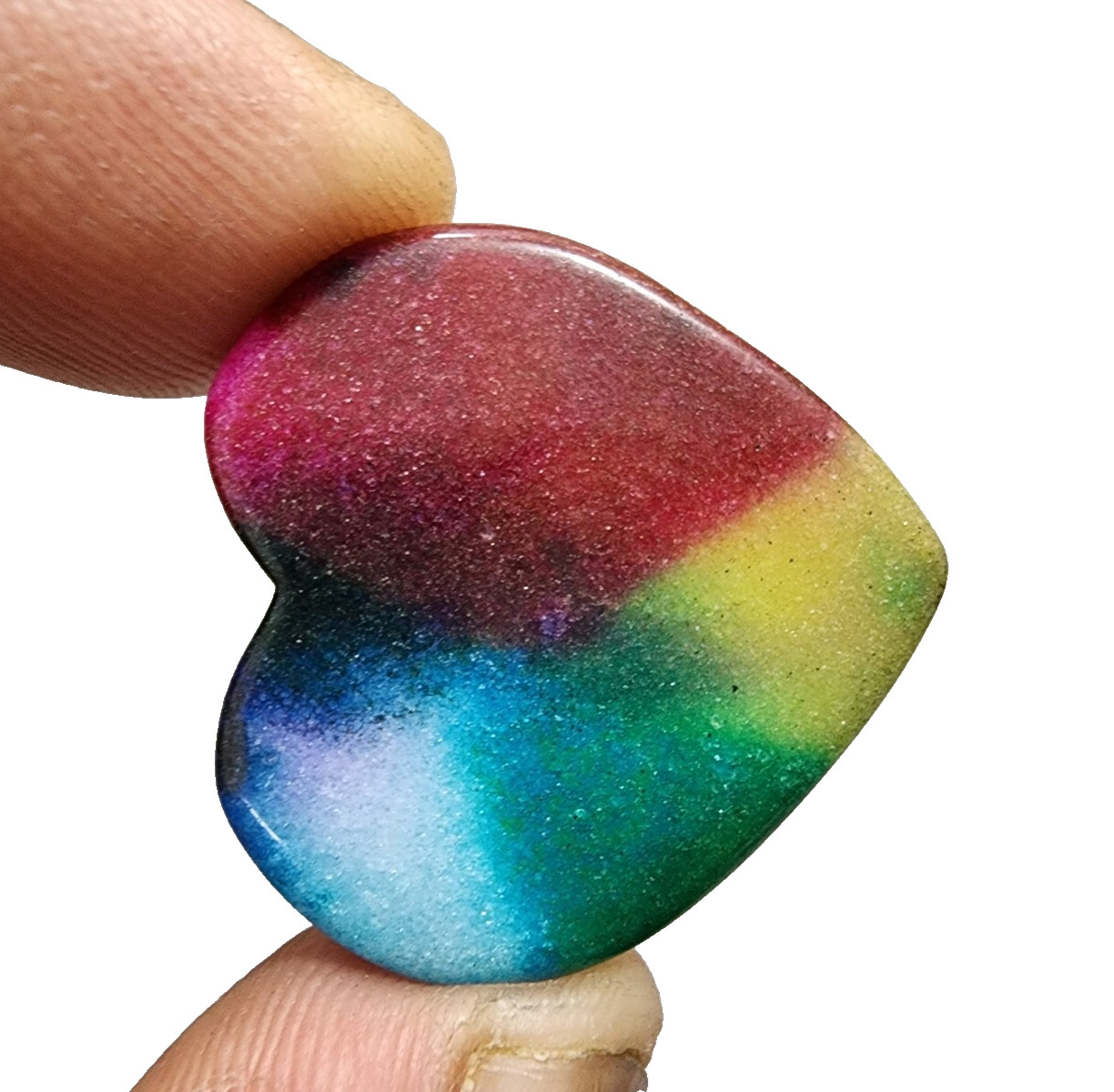 Heart Shape 50 Crt Beautiful Rainbow Solar Quartz Loose Gemstone Jewelry Making