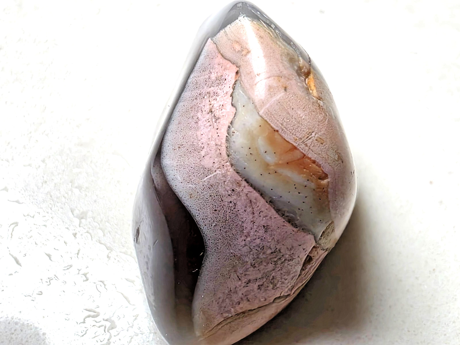 POLISHED BEAUTIFUL BOTSWANA AGATE, Pink and Dark Gray AGATE MUST SEE