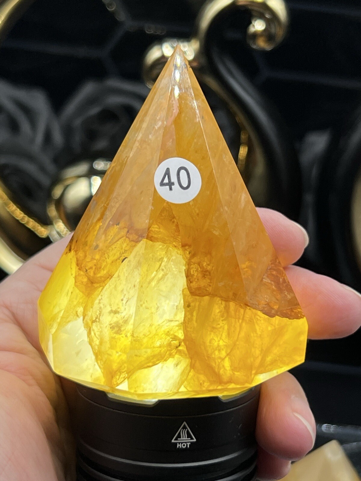 Golden Healer Amazing Diamond Pyramids Some dendrite Free ship & Gift