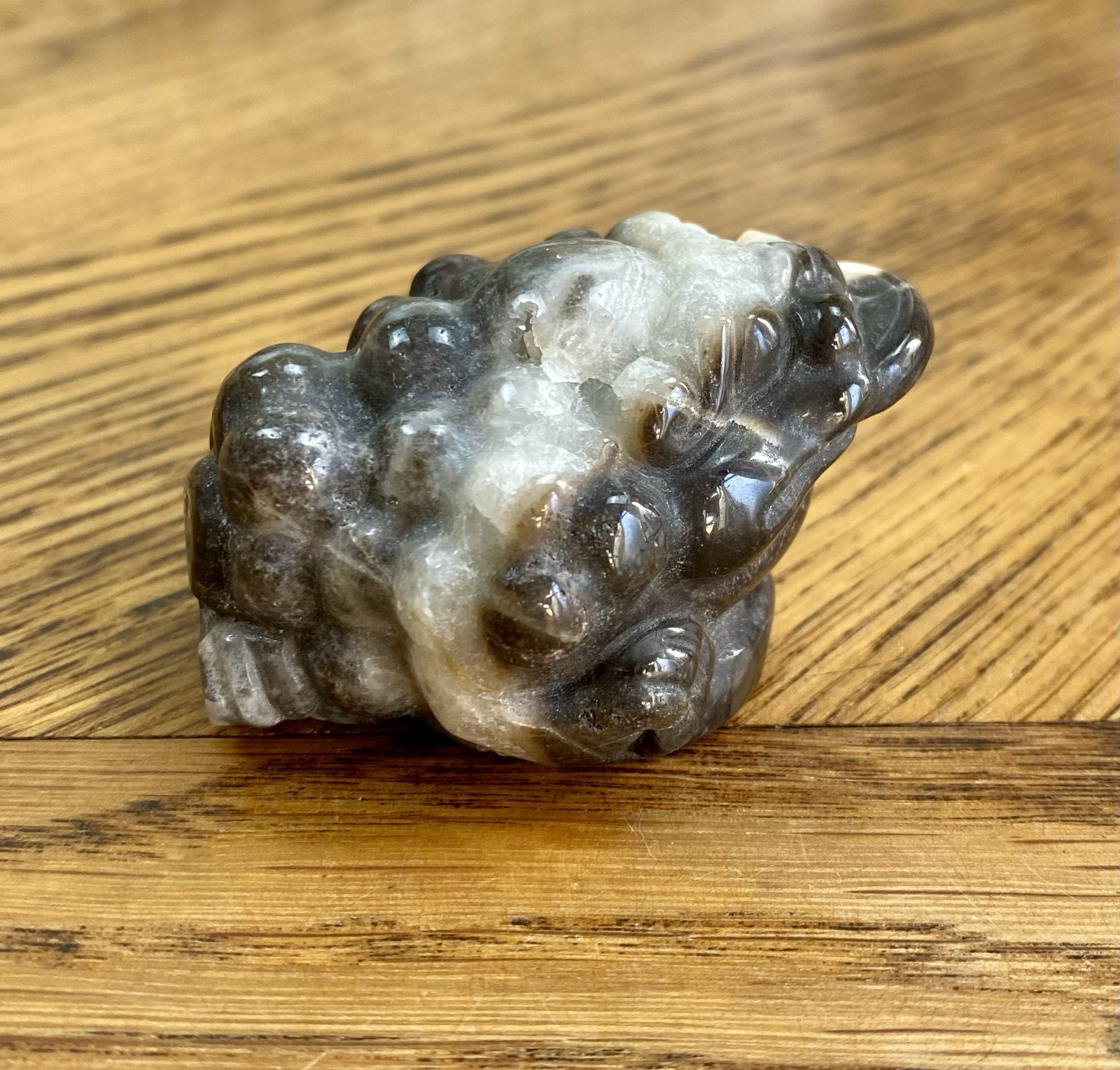 Crystal Caribbean Calcite 3 Leg Money Toad Frog Coin Shui Prosperity 112g (6)