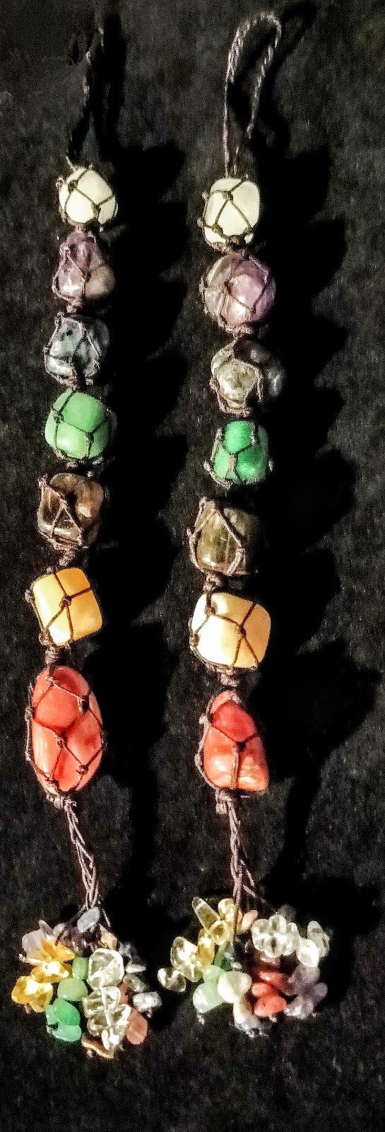 7 Chakra Natural Crystal Decorative Hanging Reiki Healing Tumbled Stone