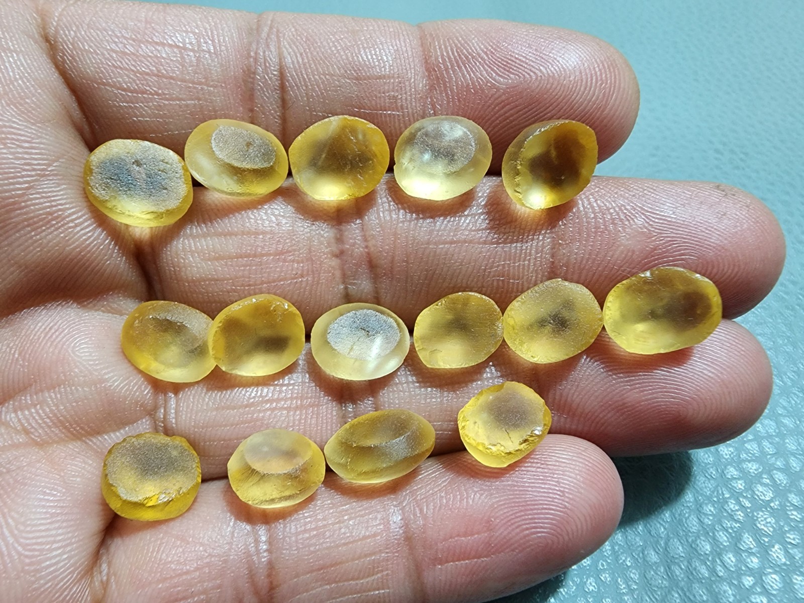 11 MM Oval Golden Citrine Topaz Faceted 15pcs Cabochon Loose Gemstone Jewelry