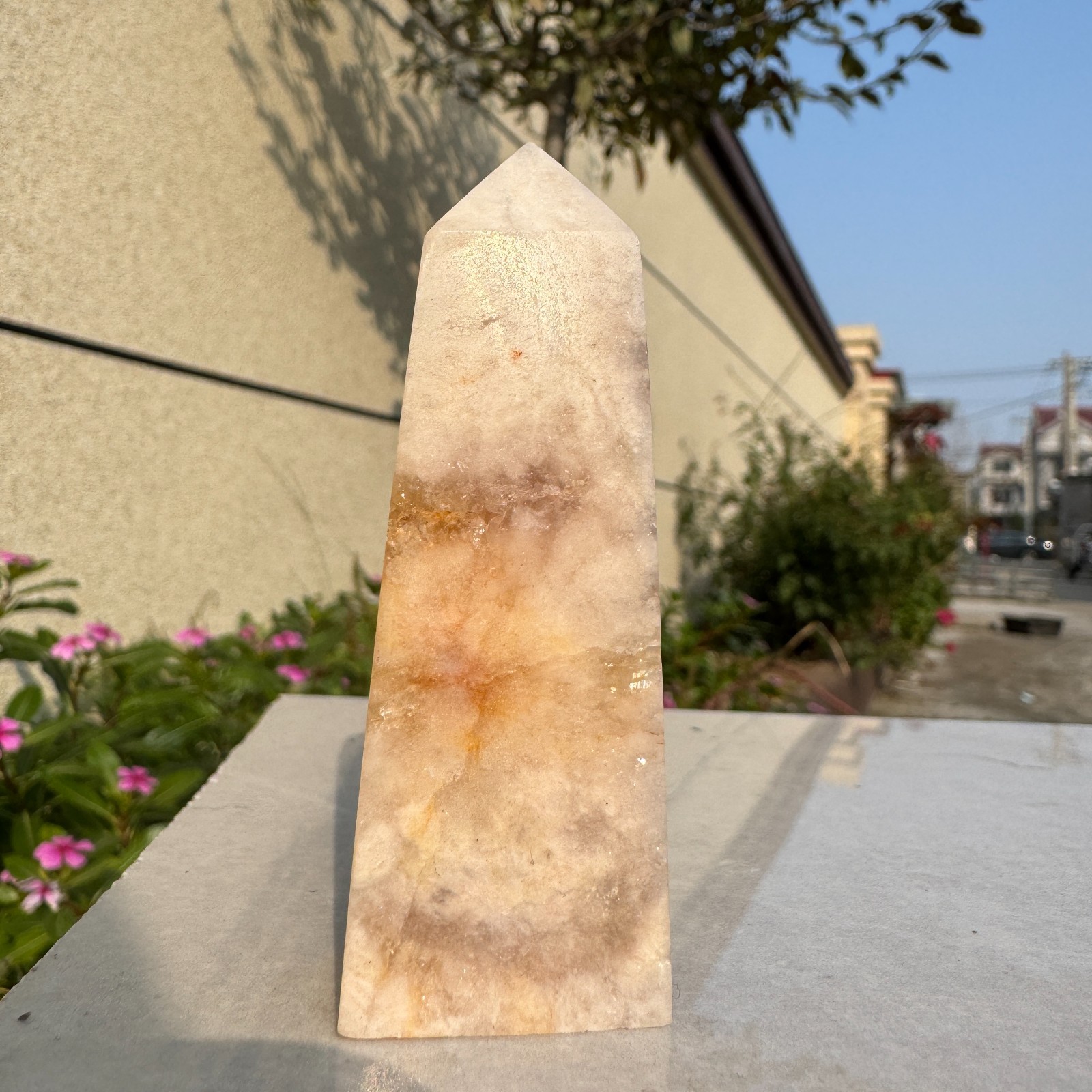 62G Natural Pink Amethyst point tower Quartz Crystal Cluster Mineral Specimen