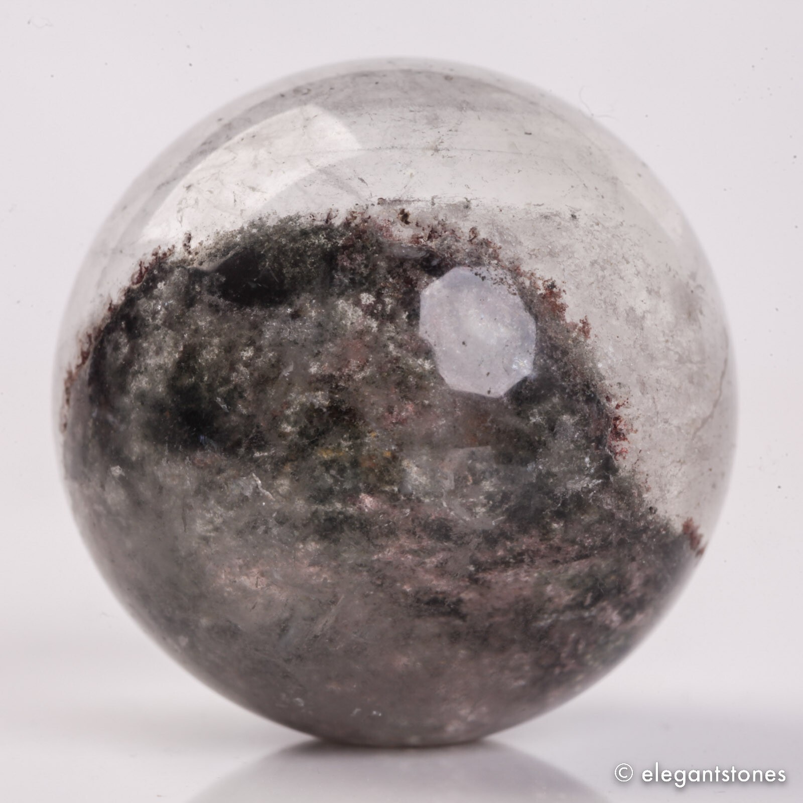 56g34mm Natural Garden/Phantom/Ghost/Lodolite Quartz Crystal Sphere Healing Ball