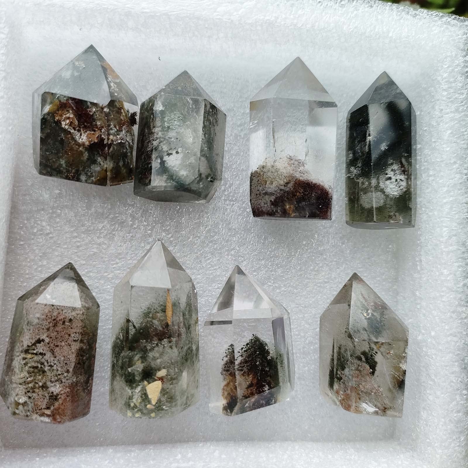1pc Ghost Crystal Wand Phantom Crystal Tower Garden Quartz Point with Lodalit…