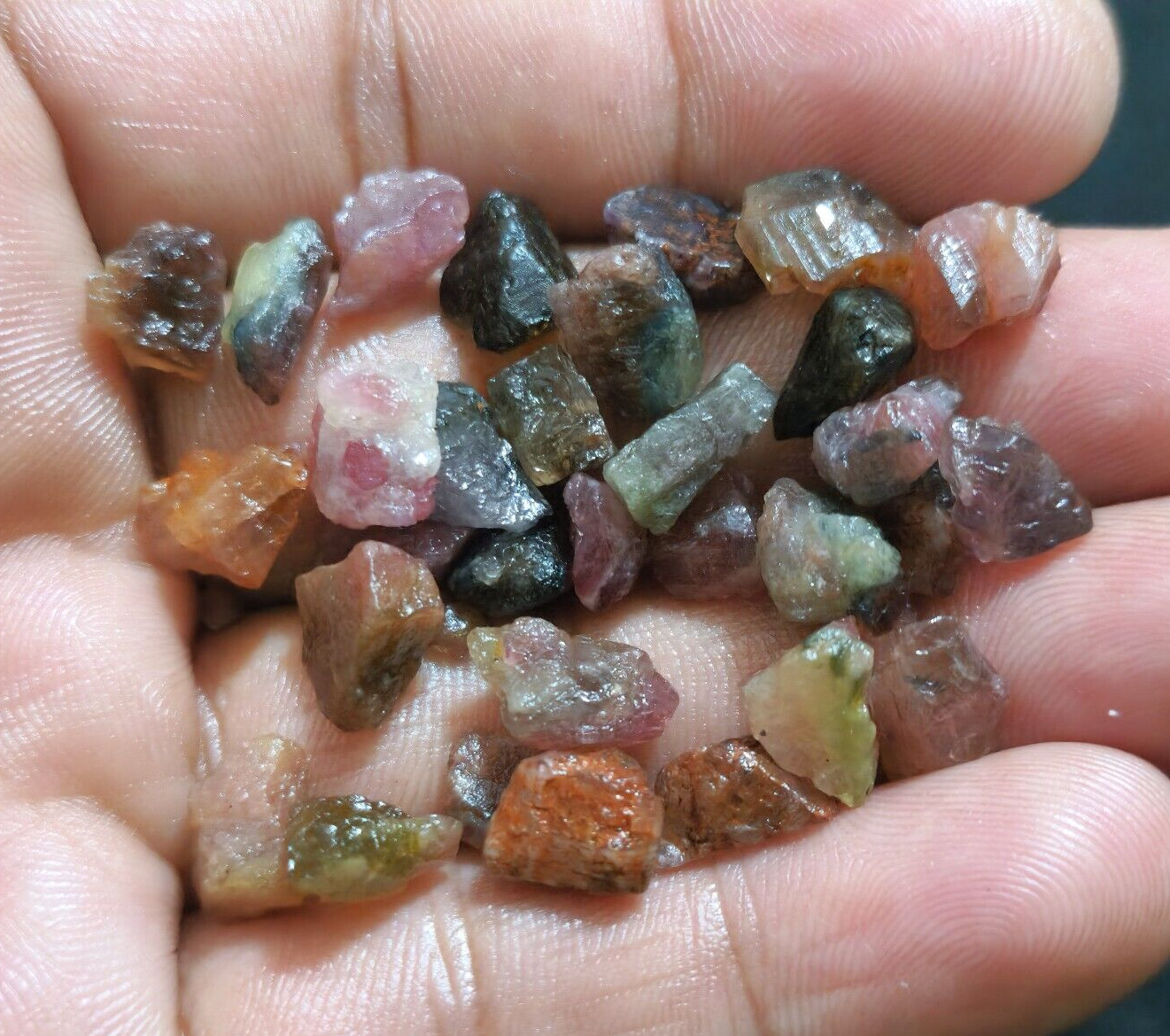Fabulous Multi Tourmaline Raw 31 Pcs Lot Size 9-12 MM Tourmaline Rough Jewelry