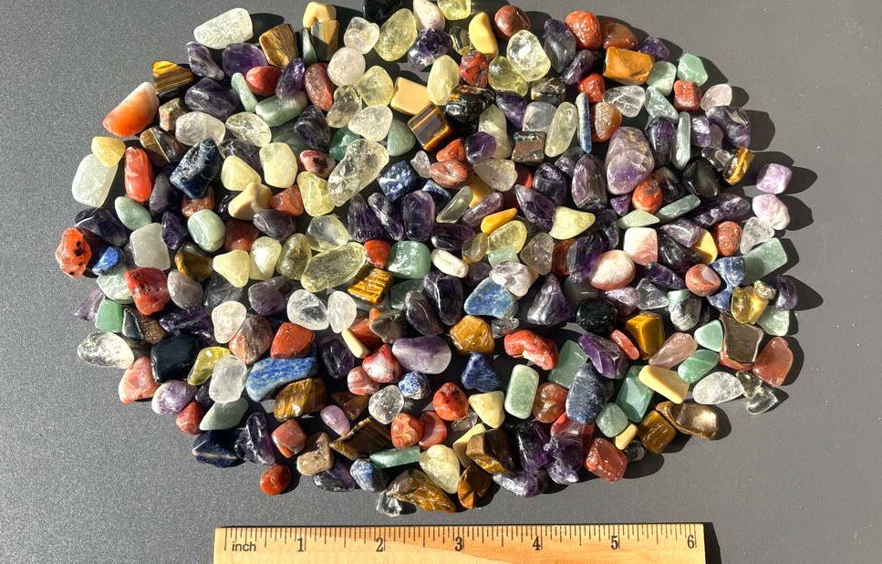 1 LB Bulk Mixed Natural Quartz Crystal Mineral Tumbled Chips Stones