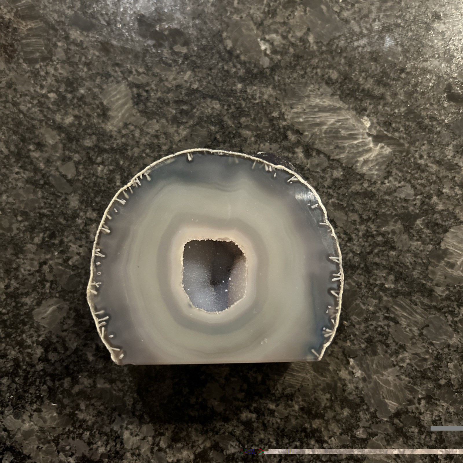 Natural Agate Geode 1 pound 5.6 ounces, from Brazil . 3 x 3.5 at highest/widest
