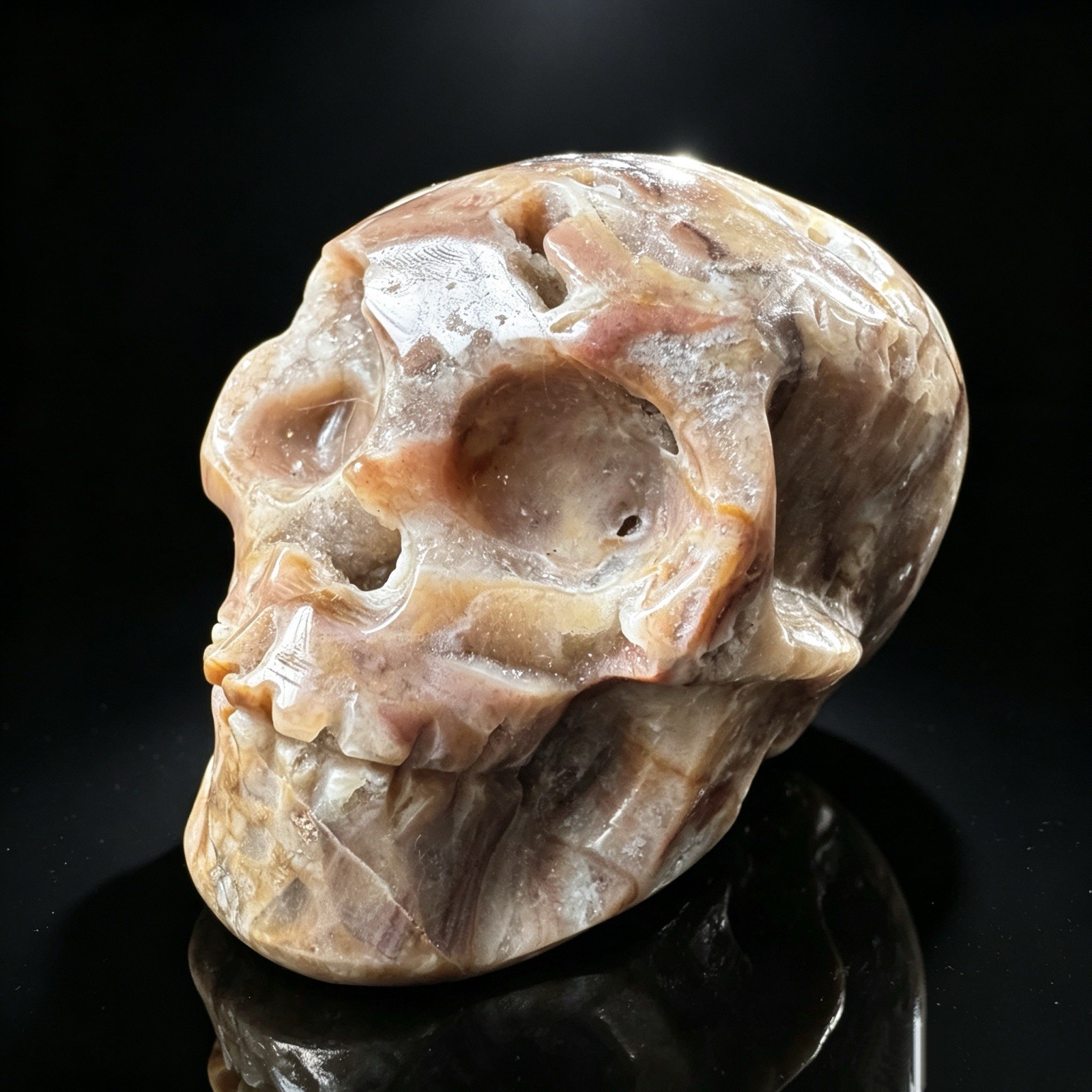 Crystal Skull, Hand Carved Natural Sphalerite Specimen for Collection, Home Deco