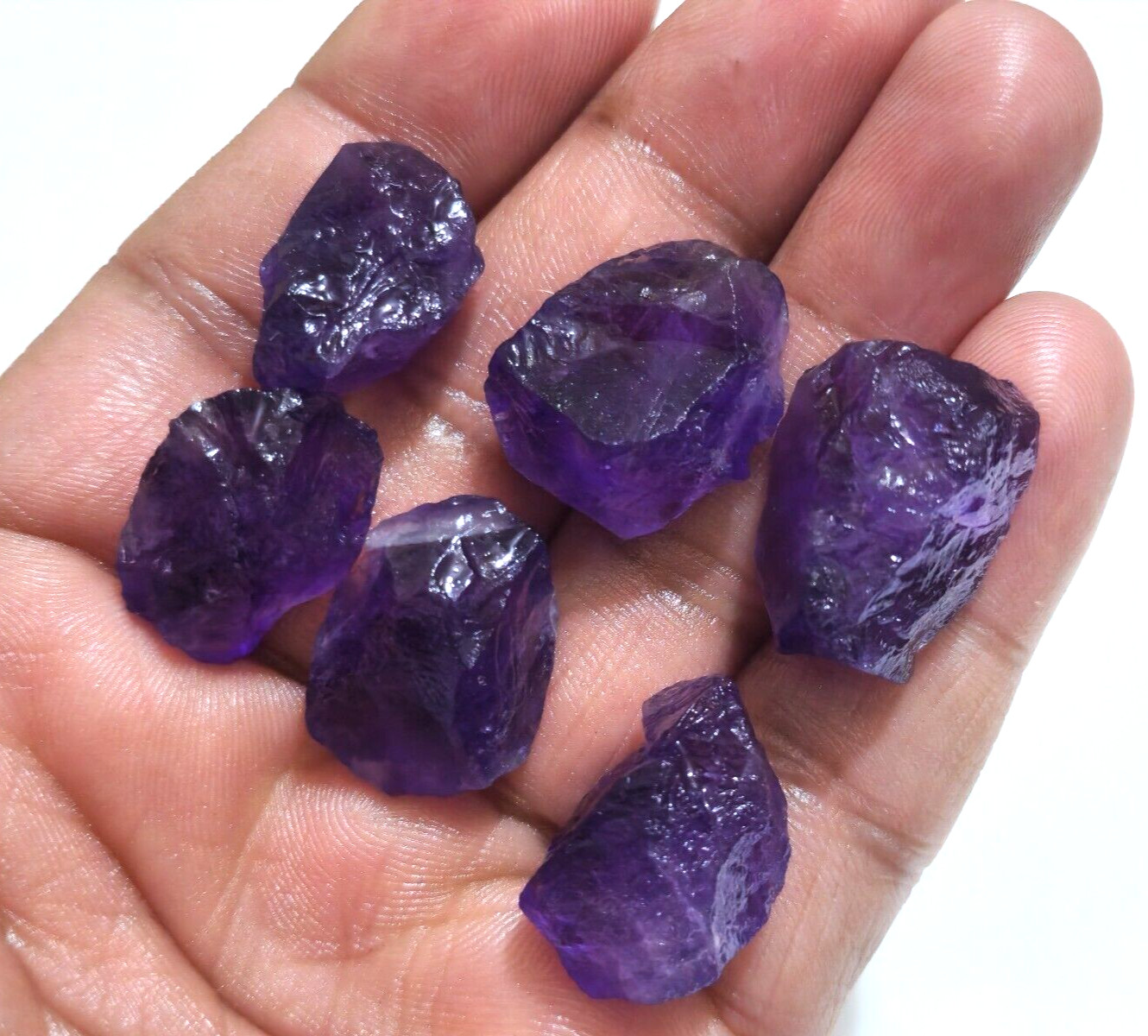 For Jewelry 6 Pcs Lot Size 20-23 mm Ultimate Purple Amethyst Raw Loose Gemstone