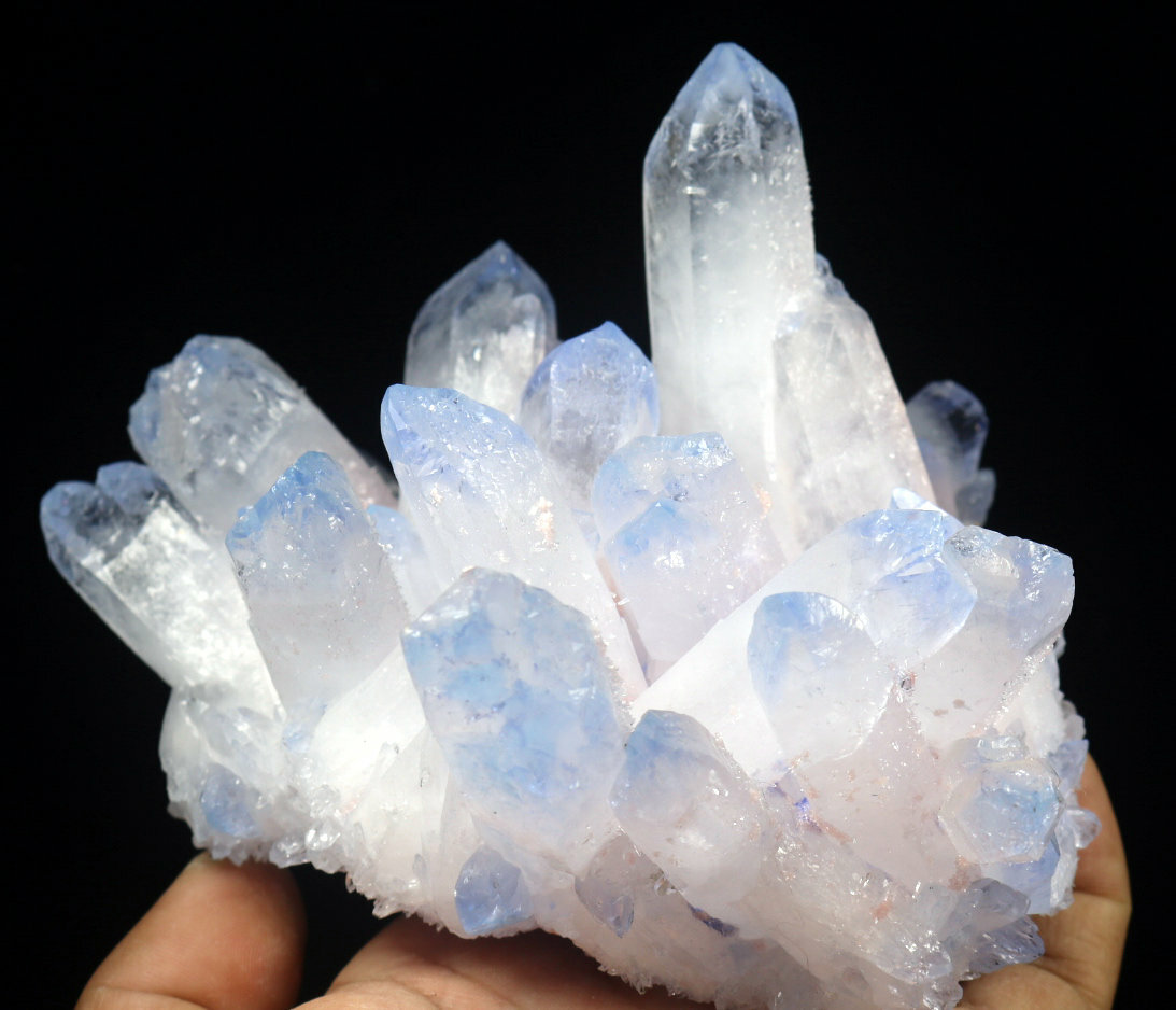 1.94lb Rare Beatiful Blue Tibetan Ghost phantom Quartz Crystal Cluster Specimen