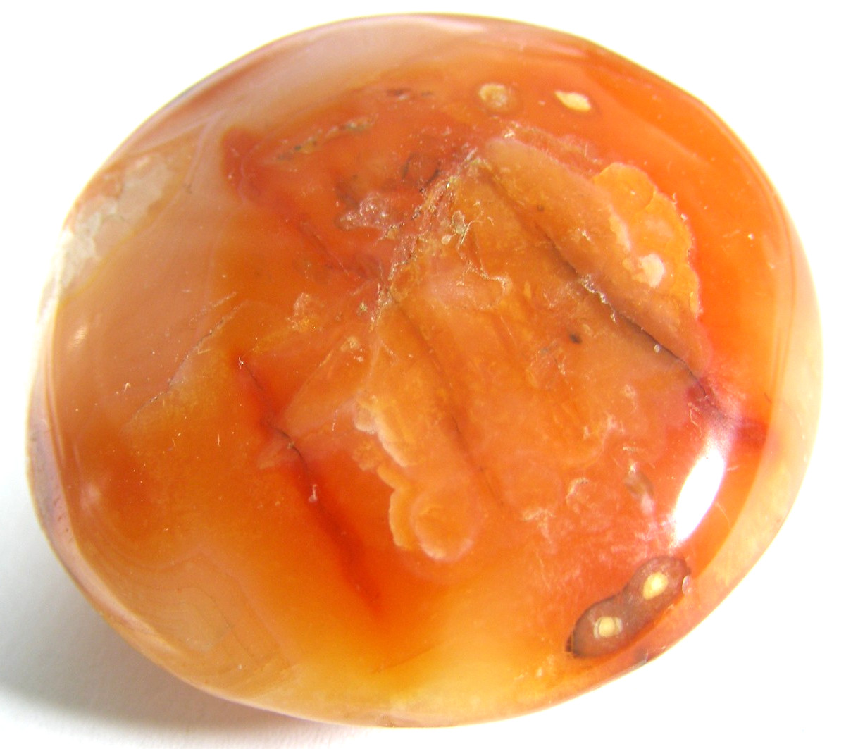 CARNELIAN PALMSTONE / PEBBLE – 3.8 x 3.6 x 1.8 cm 42 gm blood, fertility #E