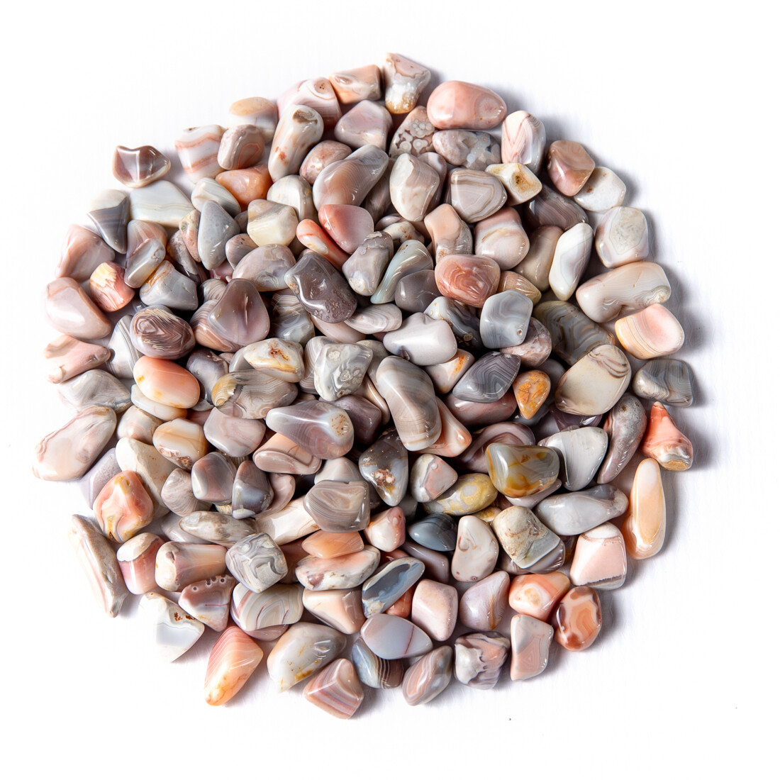 1 lb Tumbled Pink Botswana Agate Gemstone Crystals 165-180 Stones Rock Specimens