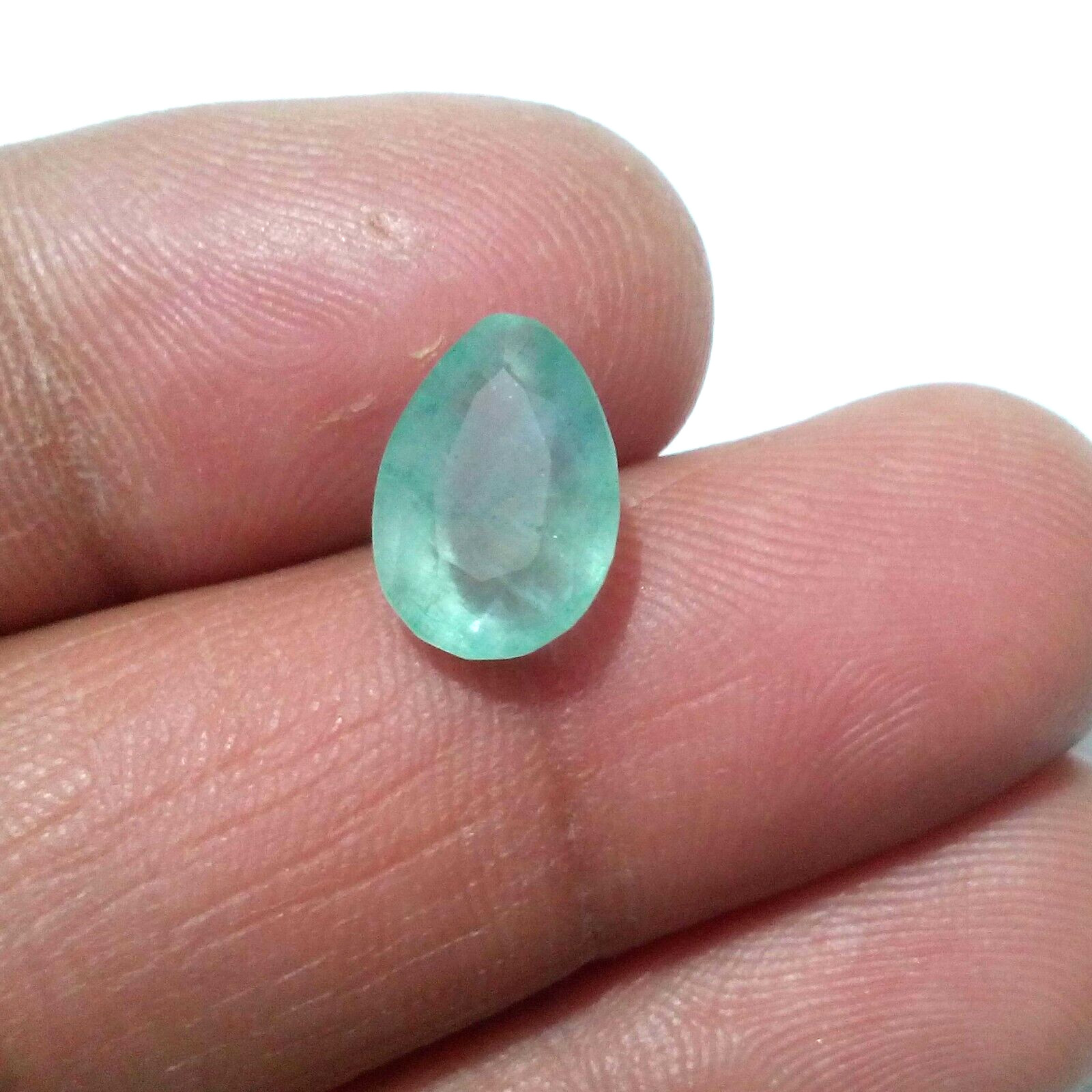 4.20 Crt Ultimate Colombian Emerald Faceted Pear Shape Top Green Loose Gemstone