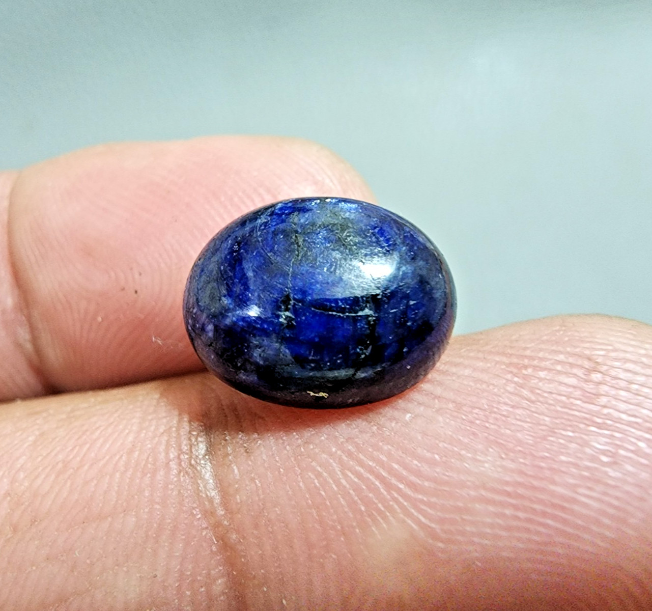 Premium 11.73 Ct Natural Blue Sapphire Oval Cabochon Gemstone – Deep Blue Shine
