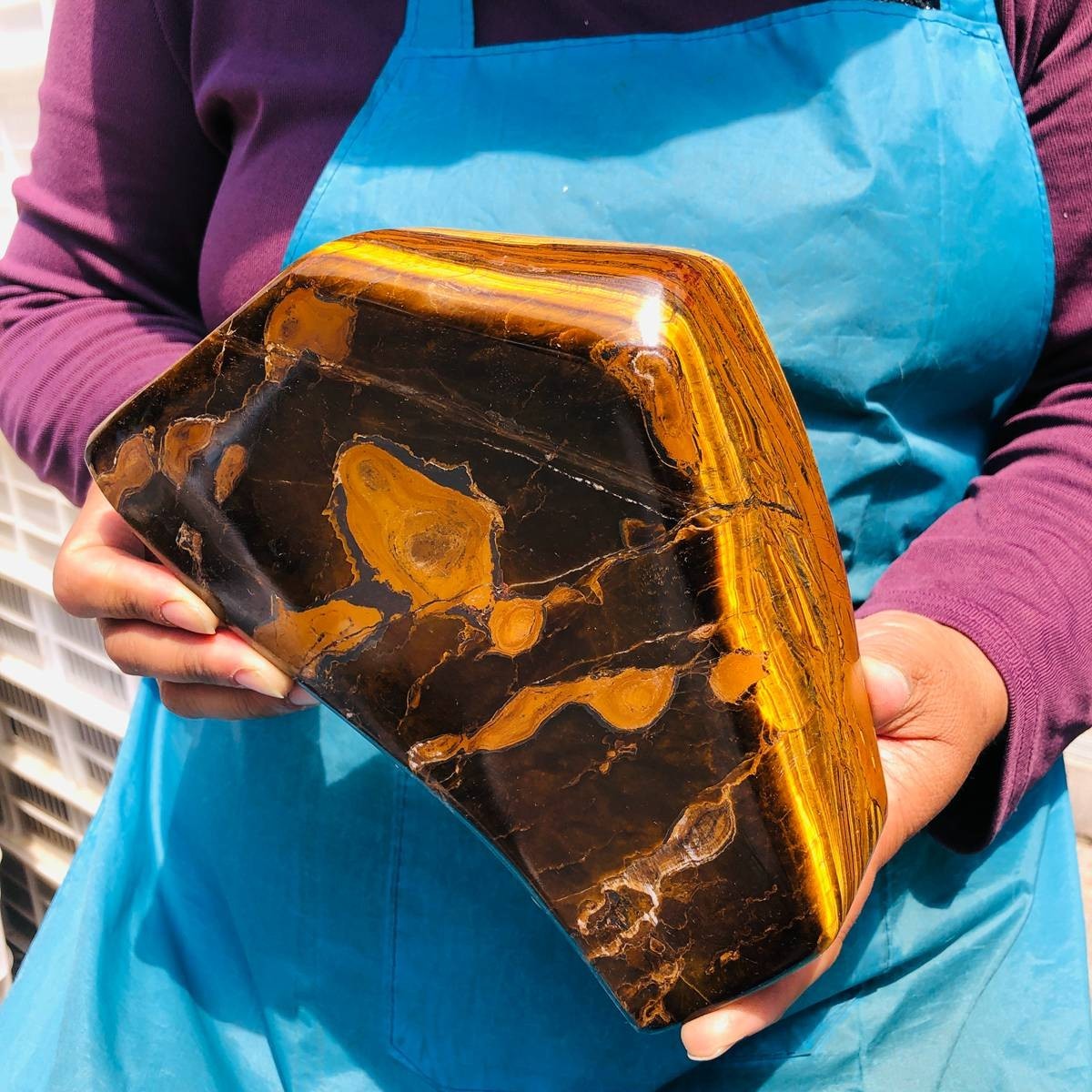 5.08 LB Natural Tiger Eye Polished Specimen Home Decor Raw Healing Stone 5355