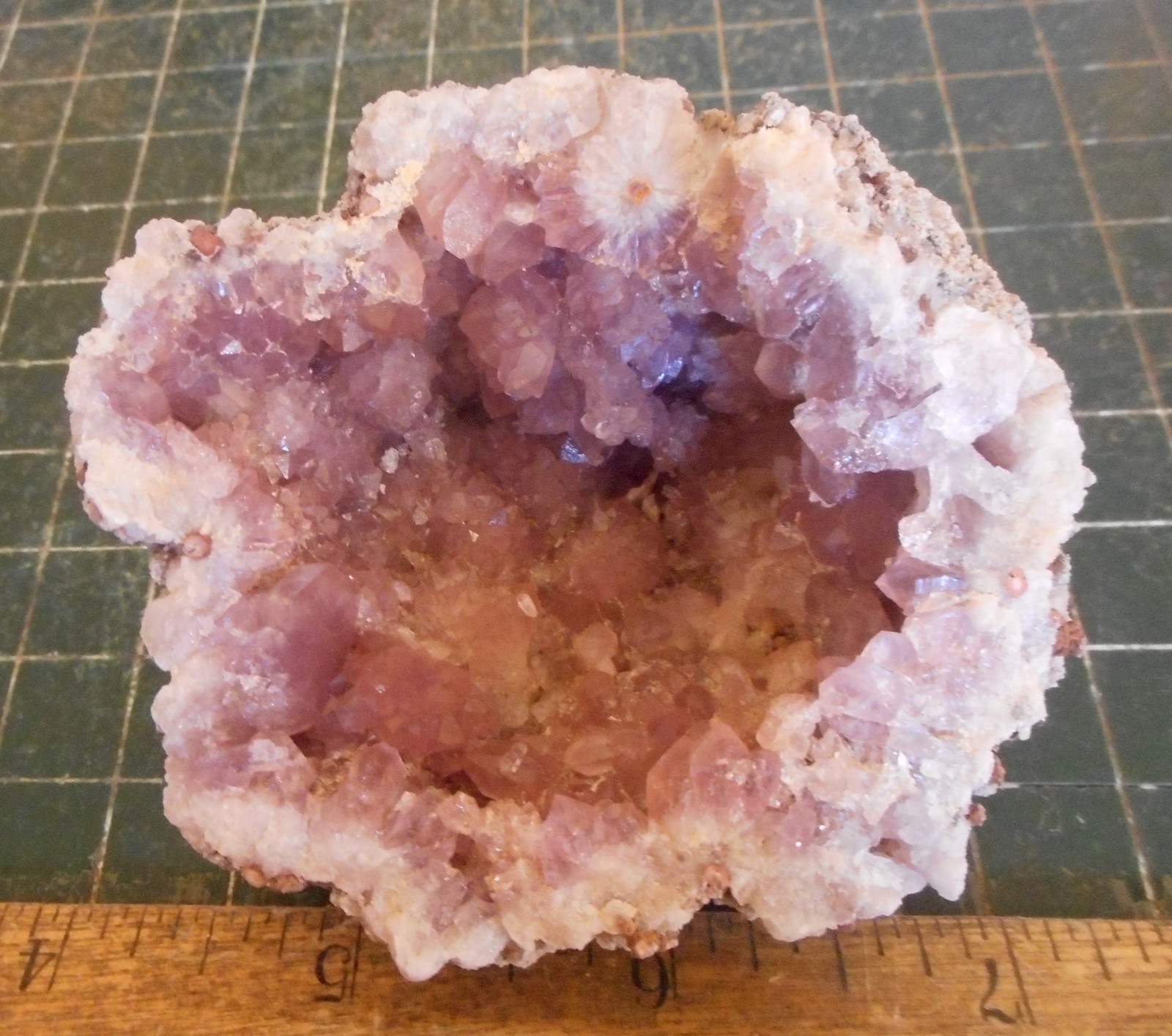 Rare Rose Quartz Crystal Cluster Geode. Pink Stone Specimen Brazil RQ53