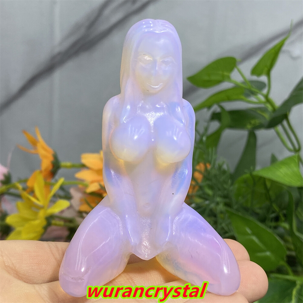 3″ Pink Opalite Quartz Goddess Skull Women model Hand Carved Crystal healing 1pc