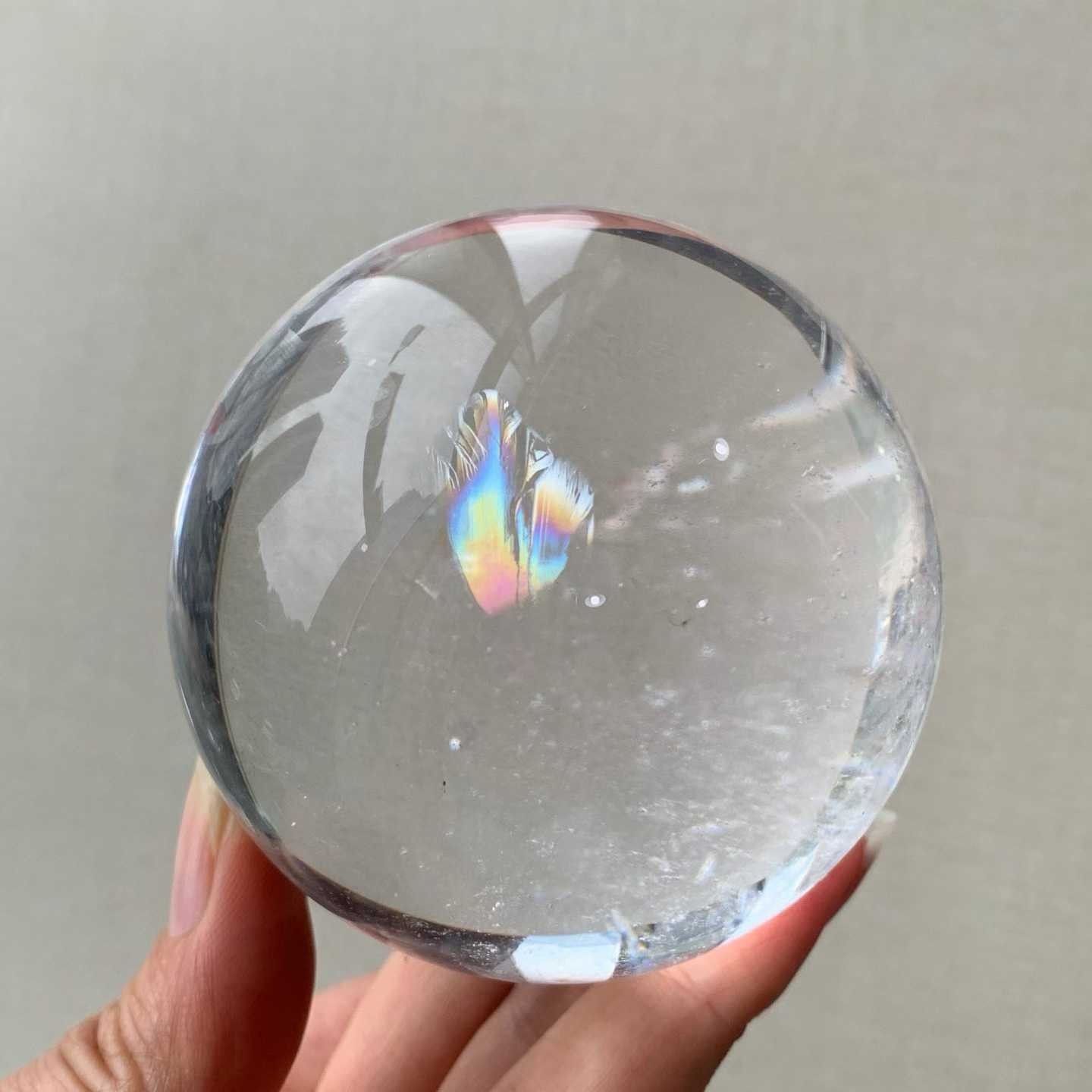 449g Natural White Quartz Sphere Crystal Ball Reiki Healing Decor
