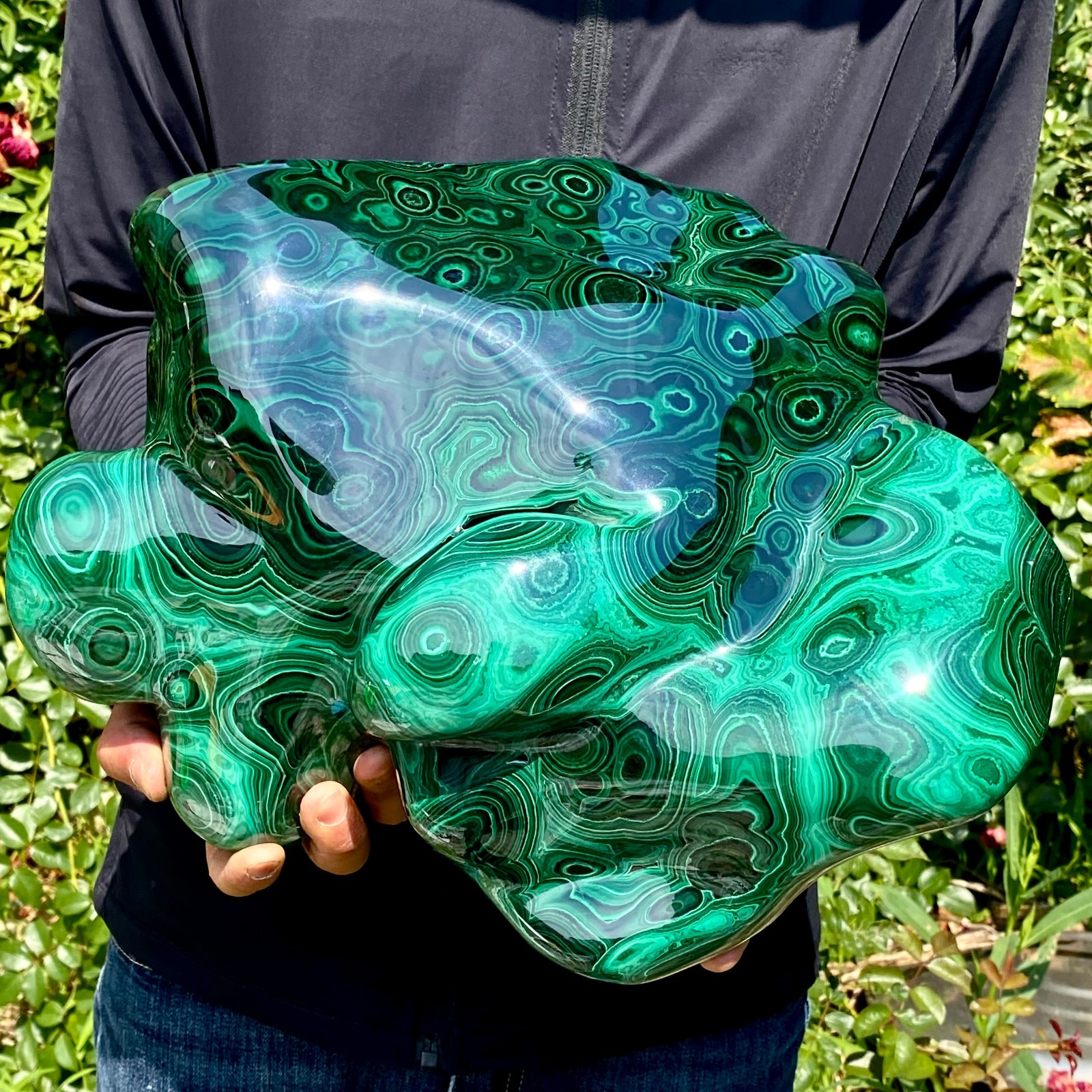 35.2LB Natural Polished Malachite Mineral freeform specimen Reiki Stone Healing