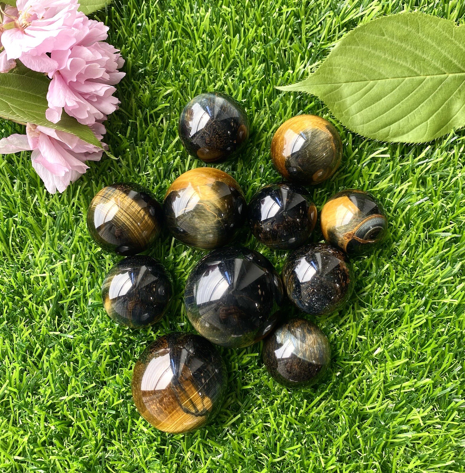 Wholesale Lot 1 Lb Natural Blue Tiger Eye Spheres Crystal Ball Energy Healing