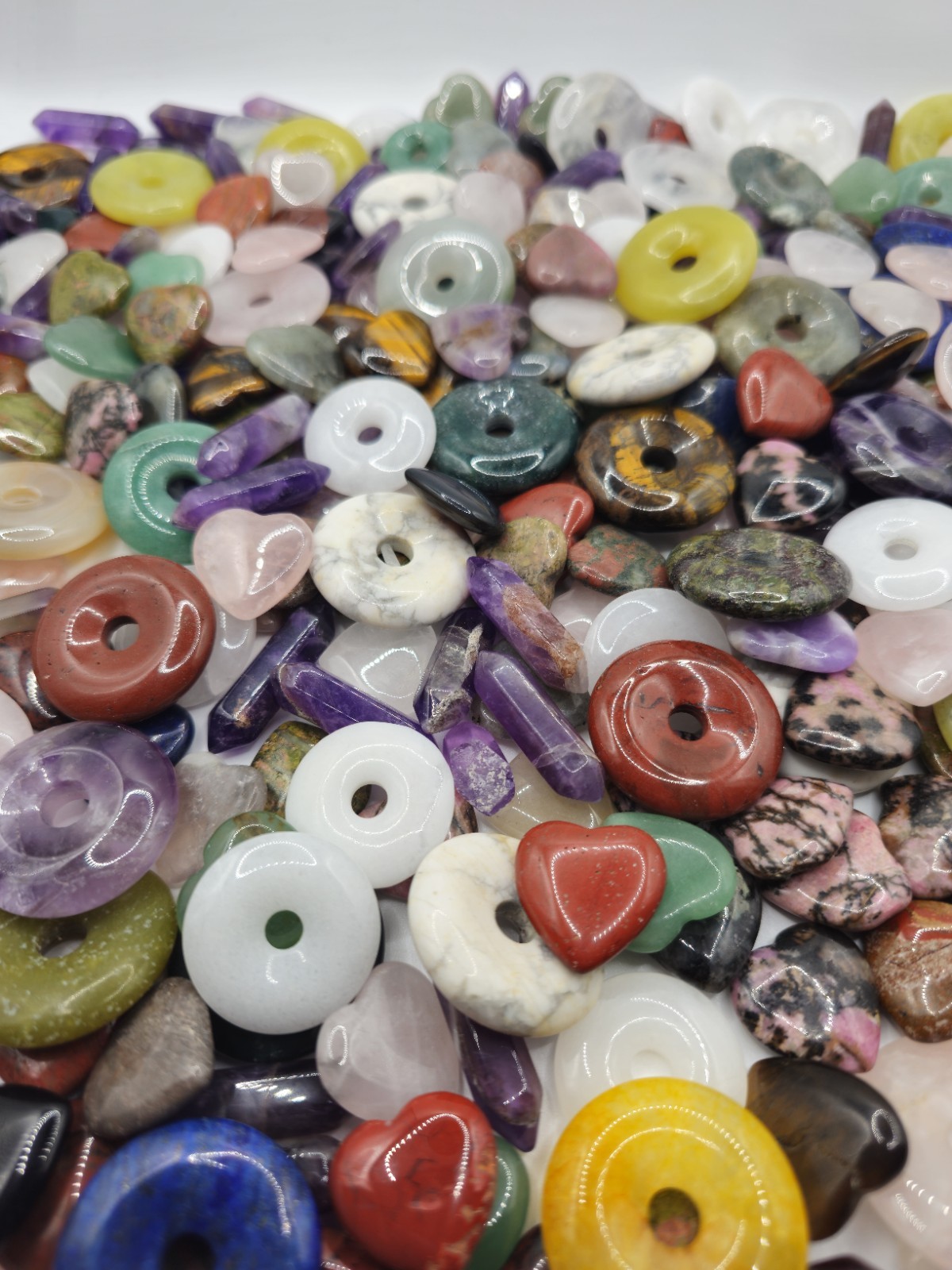 Assorted Natural Stones And Crystals (Hearts Spears, Donuts Spheres And Eggs)
