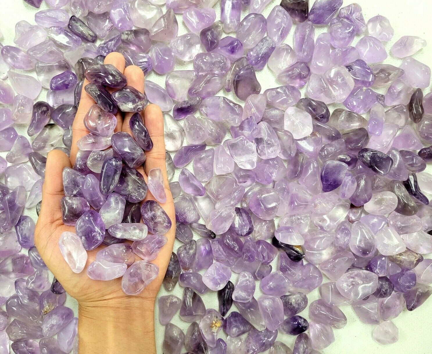 Small Tumbled Amethyst Crystals Bulk Pendant Size Natural Gems Healing Stones