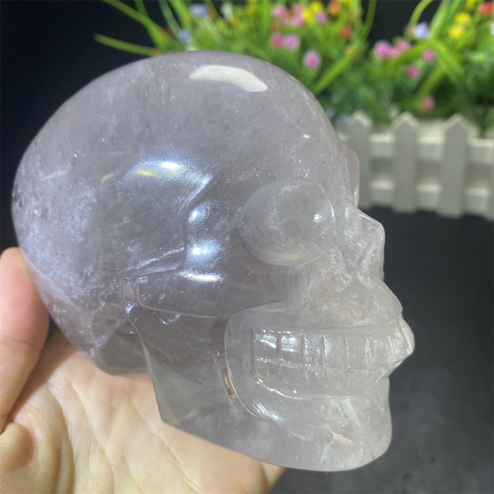 1.9LB 4.2″Natural A+Smoky Quartz Skull Statue Crystal Carving Reiki Heal Decor